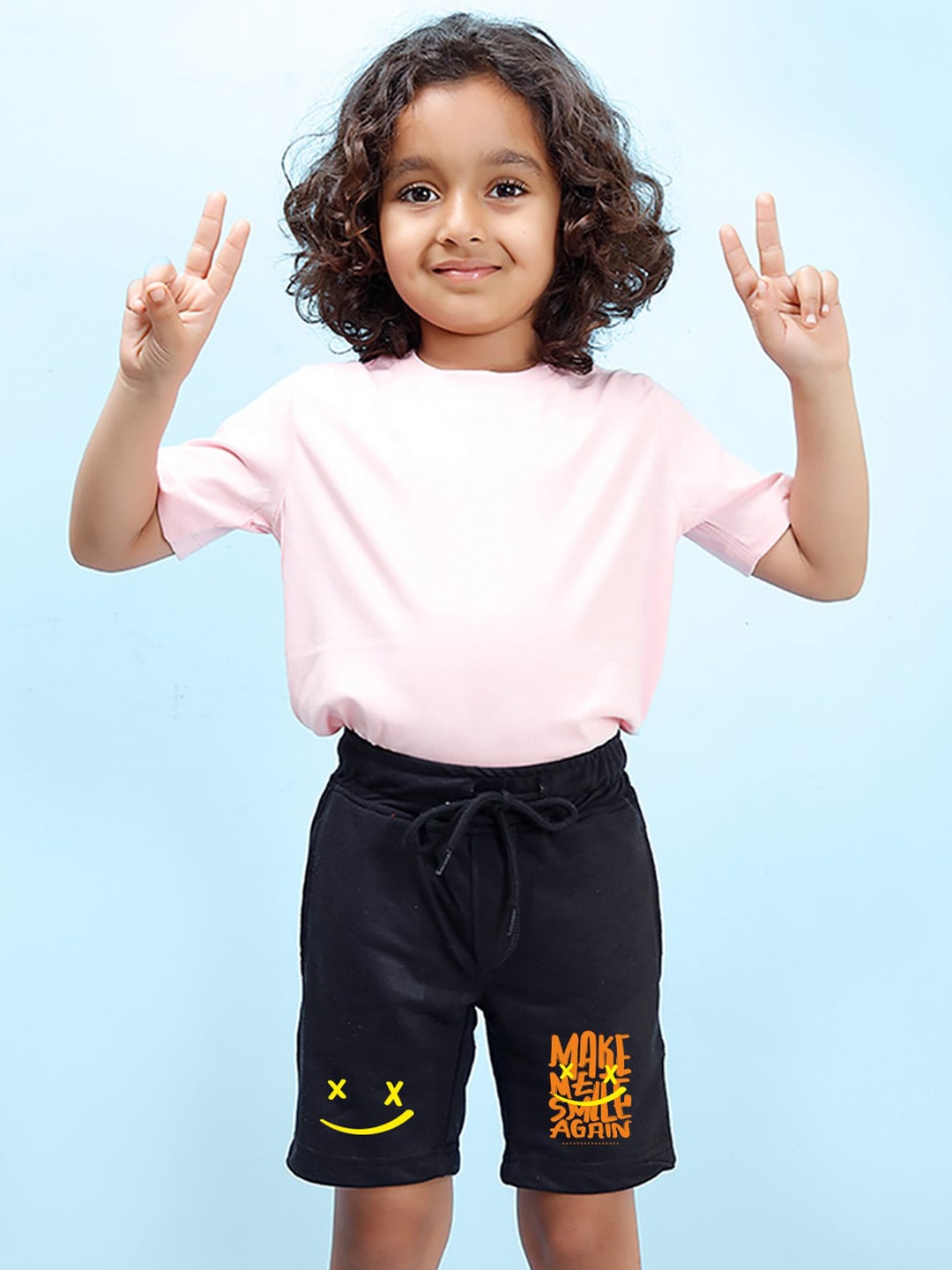 

NUSYL Boys Typography Printed Cotton Shorts, Black