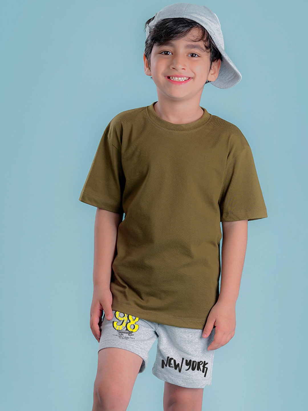 

NUSYL Boys Mid-Rise Cotton Sports Shorts, Grey