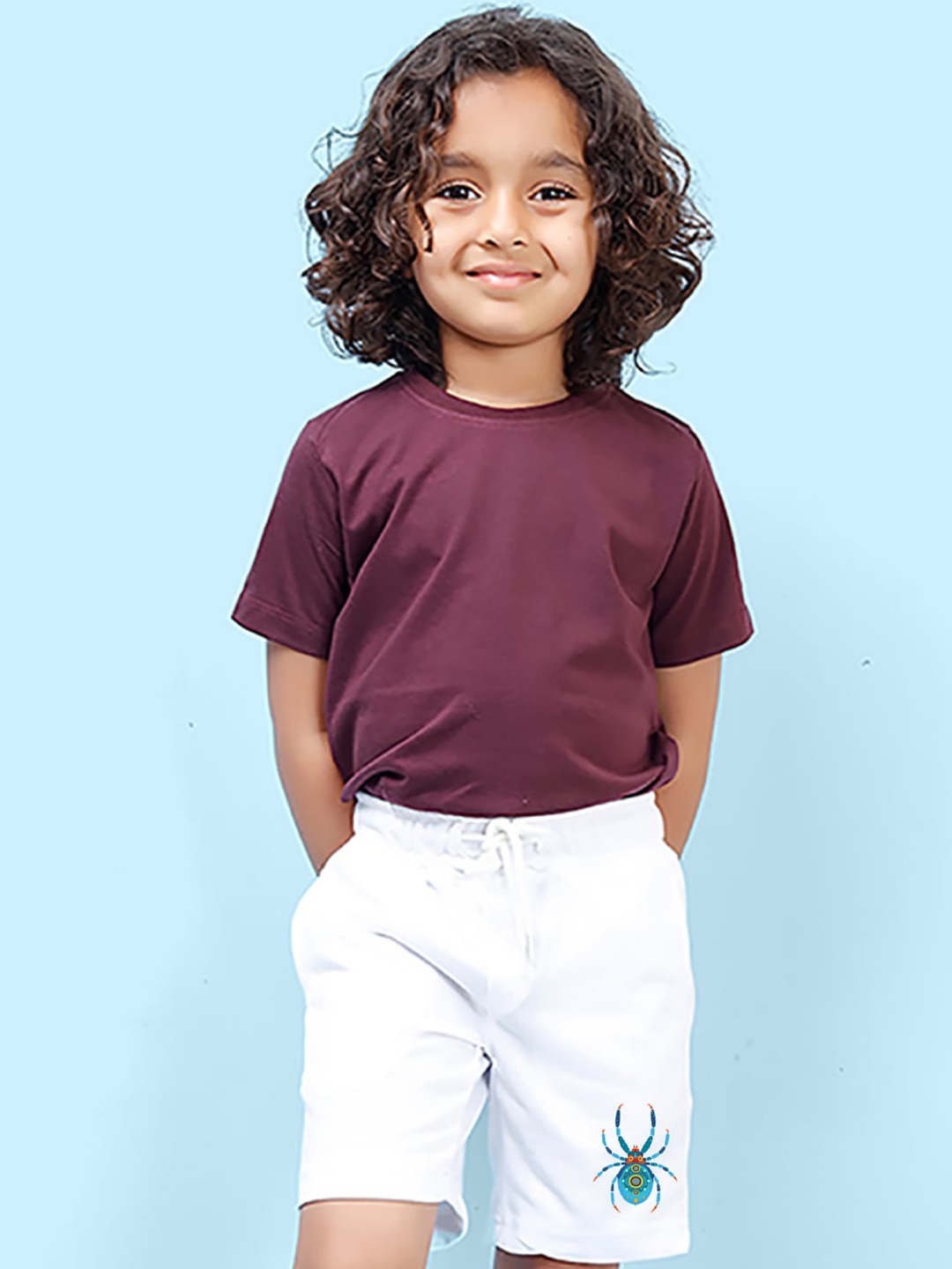 

NUSYL Boys Mid-Rise Cotton Shorts, White
