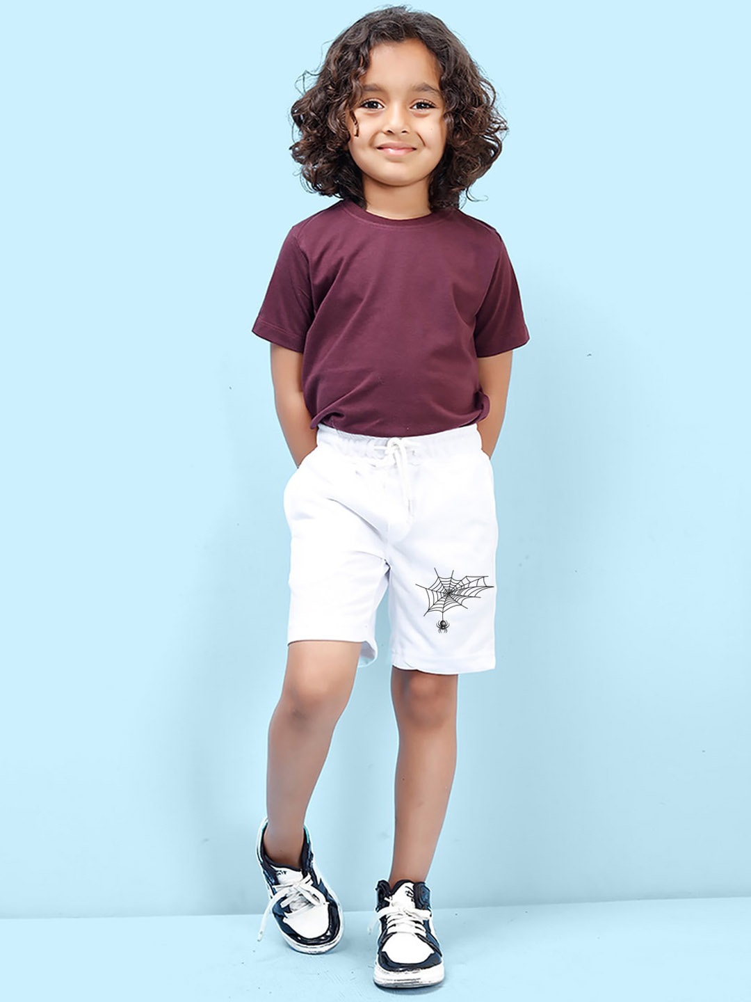 

NUSYL Boys Mid-Rise Cotton Shorts, White