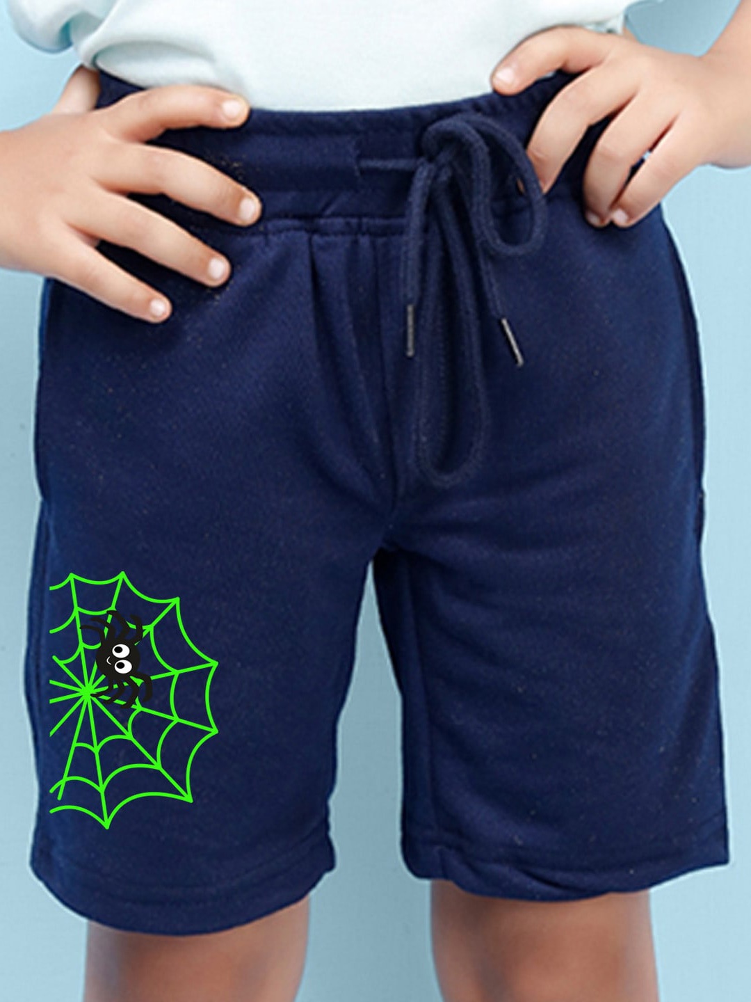 

NUSYL Boys Graphic Printed Cotton Shorts, Navy blue