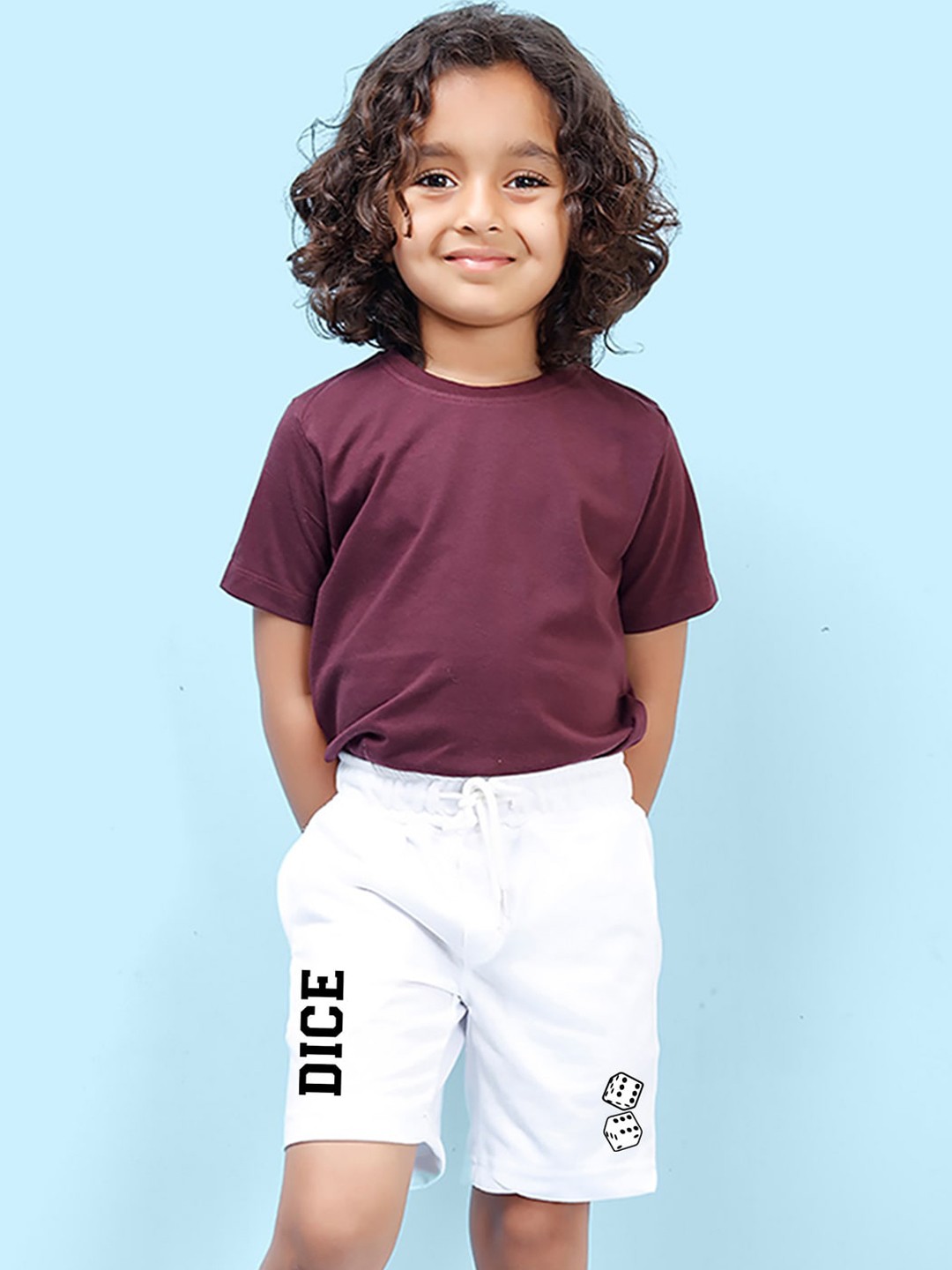 

NUSYL Boys Typography Printed Cotton Shorts, White
