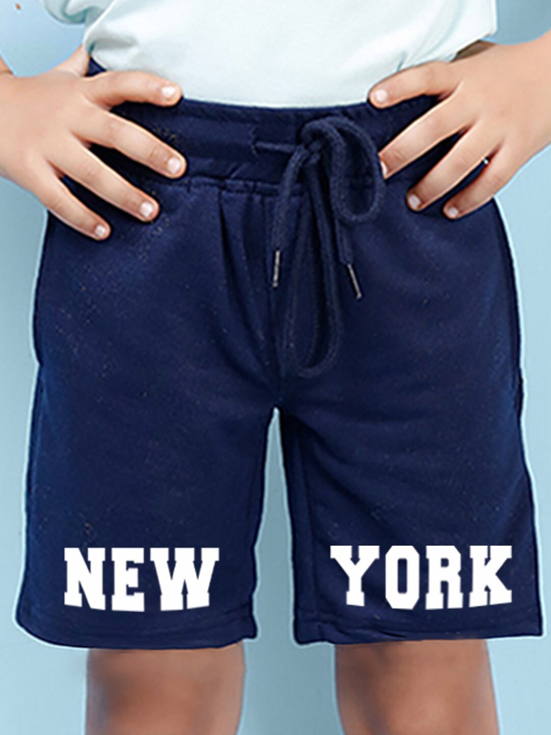 

NUSYL Boys Mid-Rise Cotton Denim Shorts, Navy blue