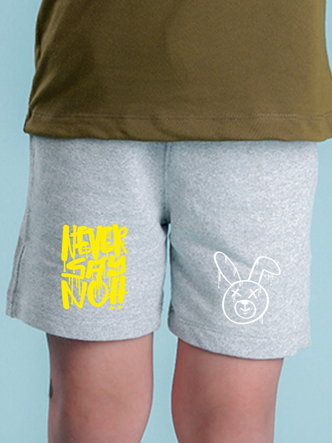 

NUSYL Boys Typography Printed Cotton Shorts, Grey