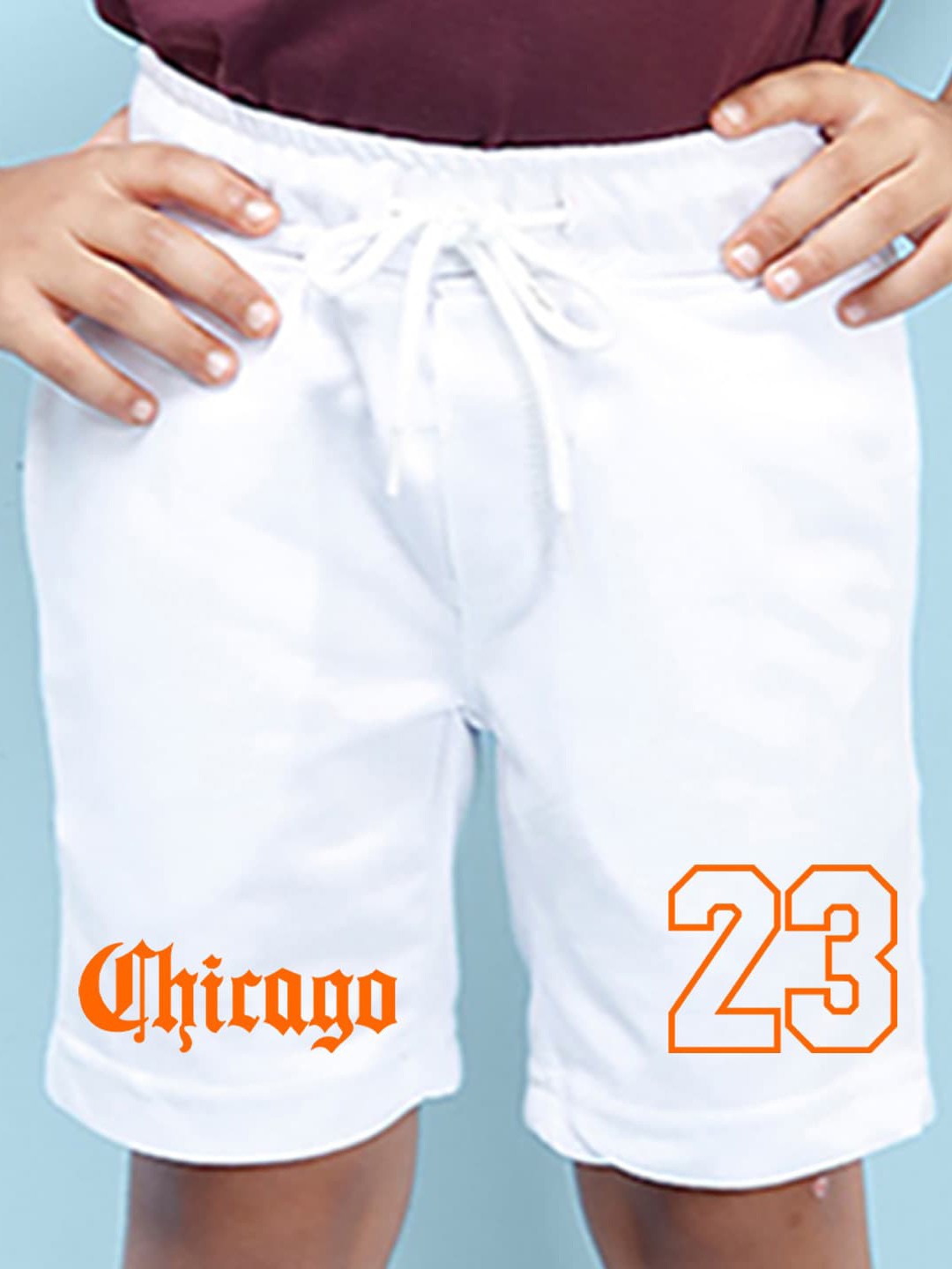 

NUSYL Boys Typography Printed Mid-Rise Cotton Shorts, White