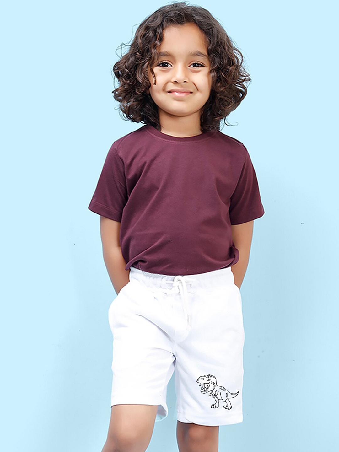 

NUSYL Boys Mid-Rise Cotton Shorts, White