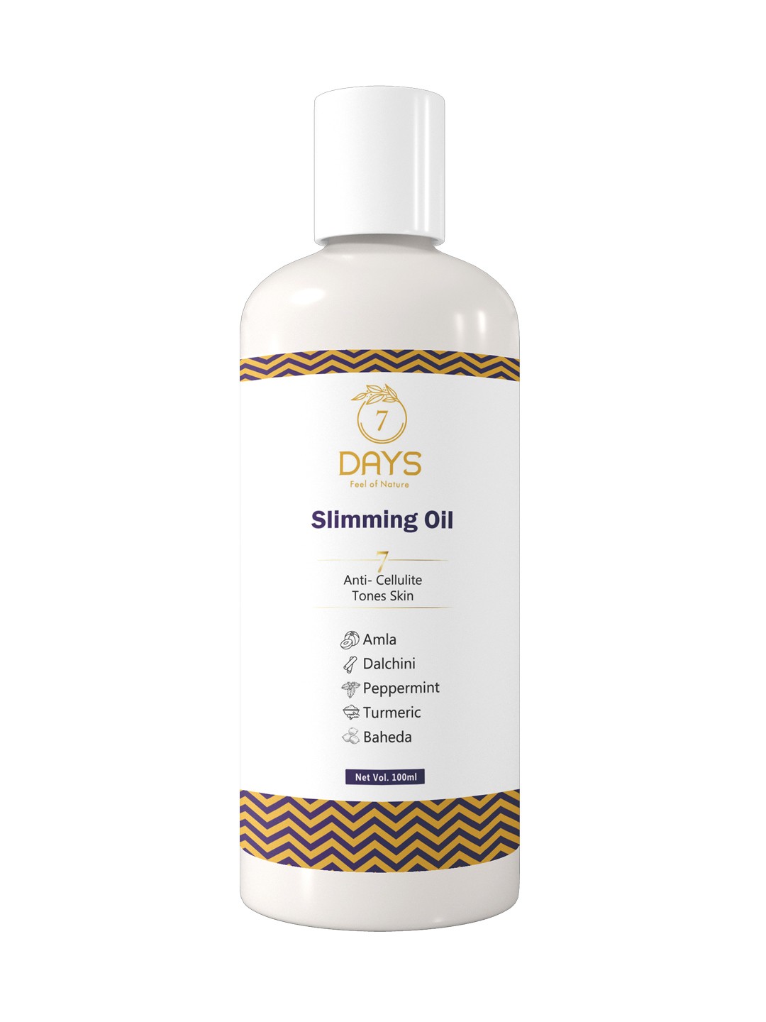

7 DAYS Feel Of Nature Anti-Cellulite Slimming Oil With Amla & Peppermint - 100ml, White