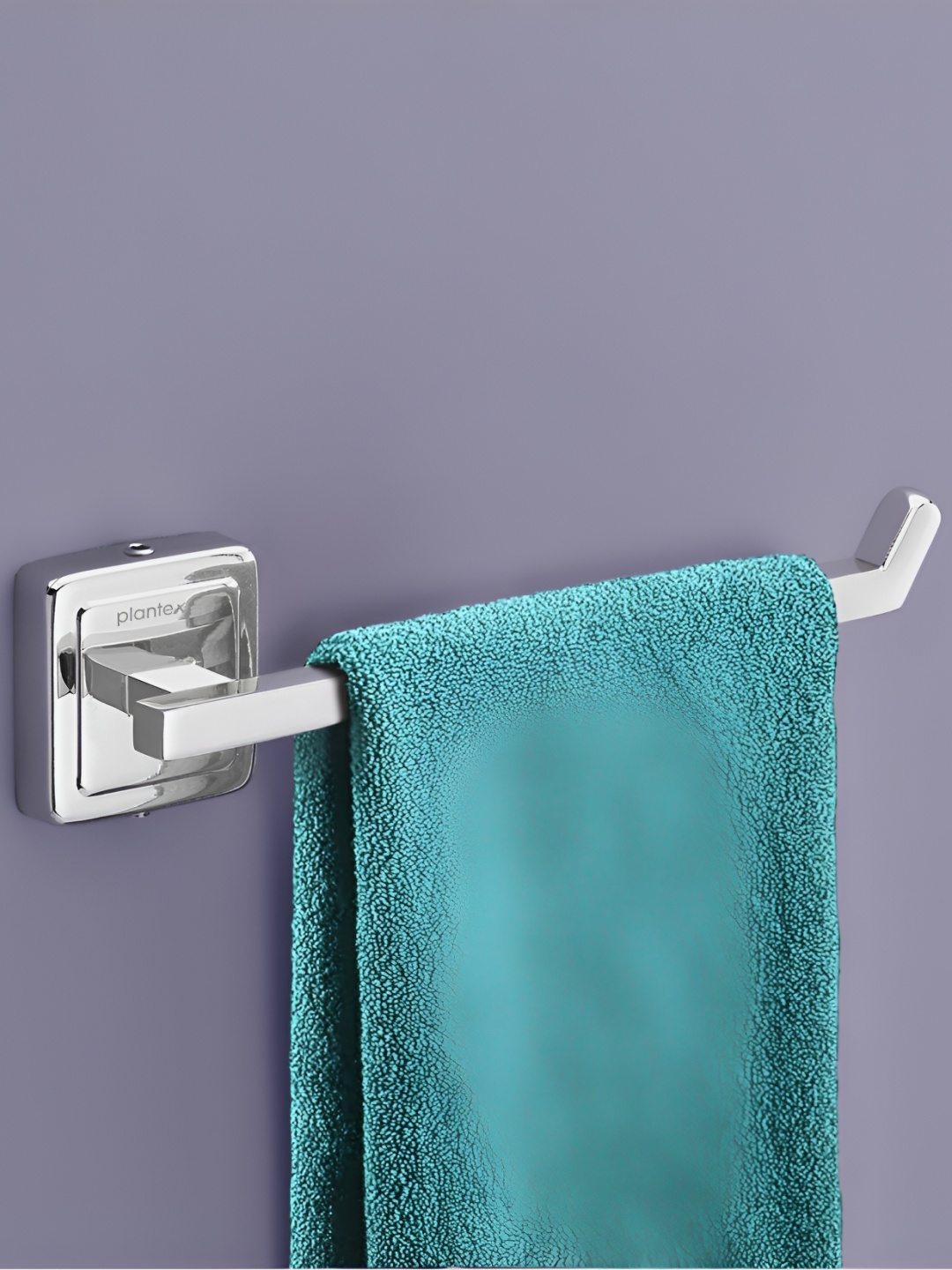 

Plantex Contemporary Glossy Stainless Steel Towel Holder, Silver