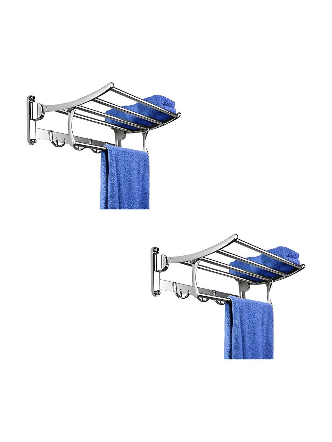 

Plantex Silver-Toned 2 Pieces Stainless Steel Towel Holder