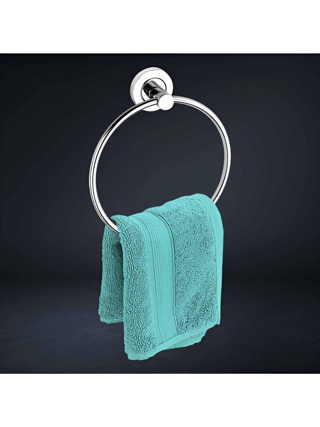 

Plantex Contemporary Glossy Stainless Steel Towel Holder, Silver
