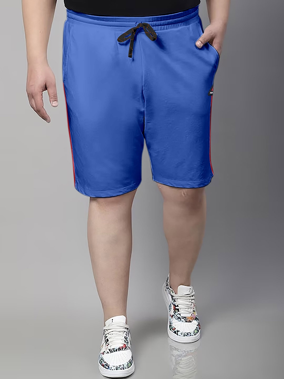 

ARDEUR Men Plus Size Mid-Rise Regular Fit Cotton Shorts, Blue