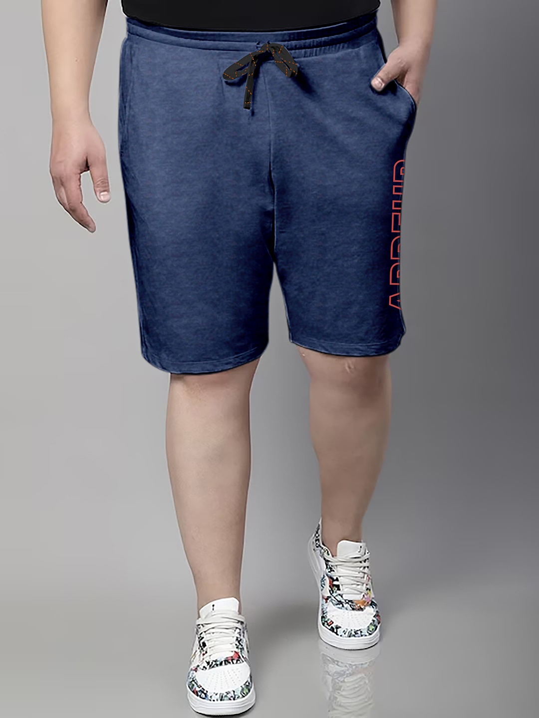 

ARDEUR Men Plus Size Mid-Rise Regular Fit Cotton Shorts, Blue