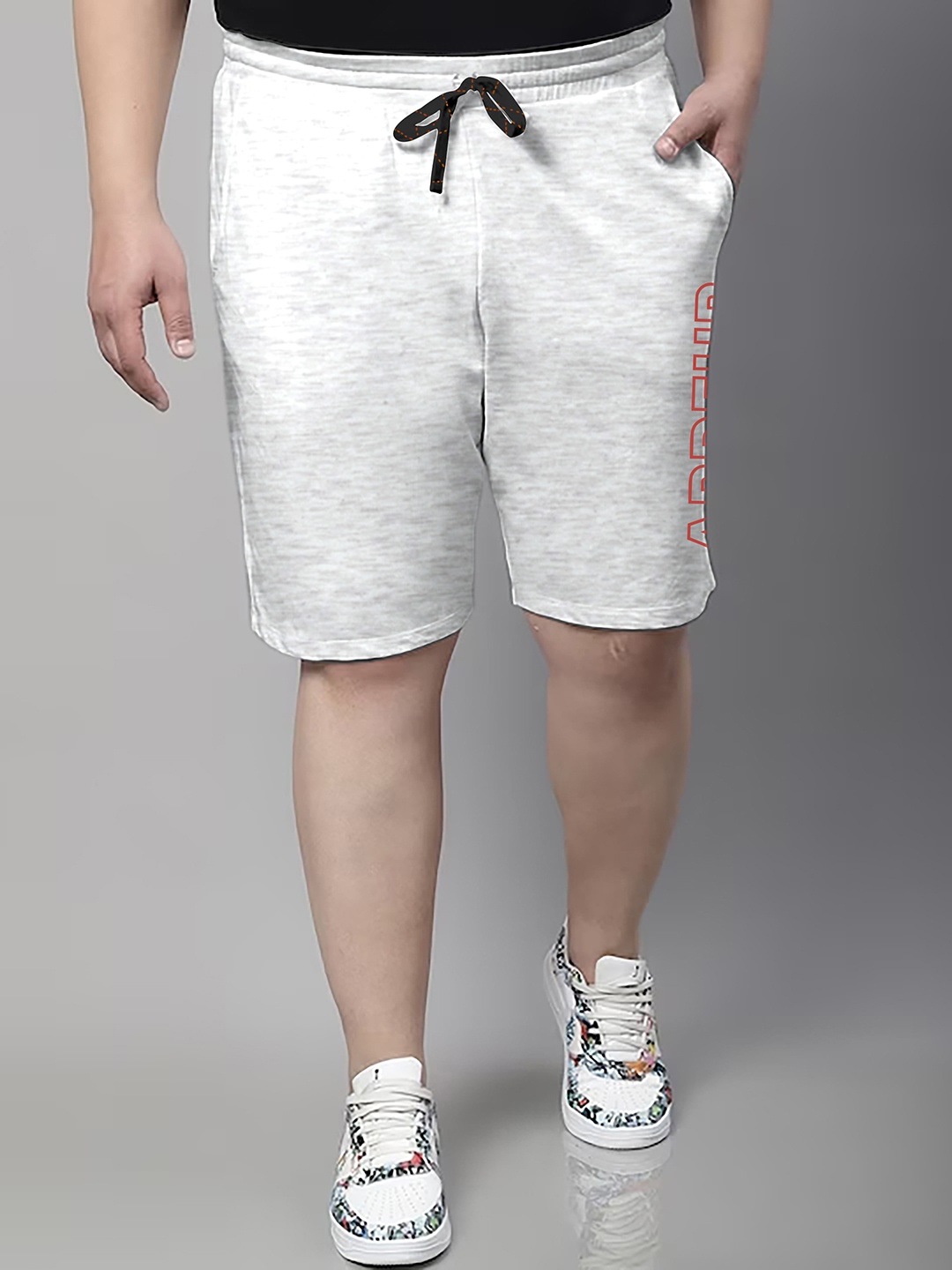 

ARDEUR Men Plus Size Mid-Rise Cotton Shorts, White