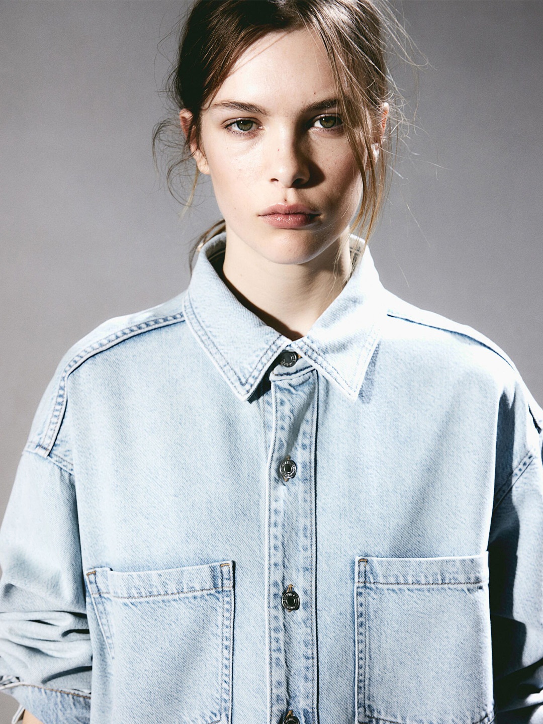 

H&M Feather Soft Denim Shirt, Blue