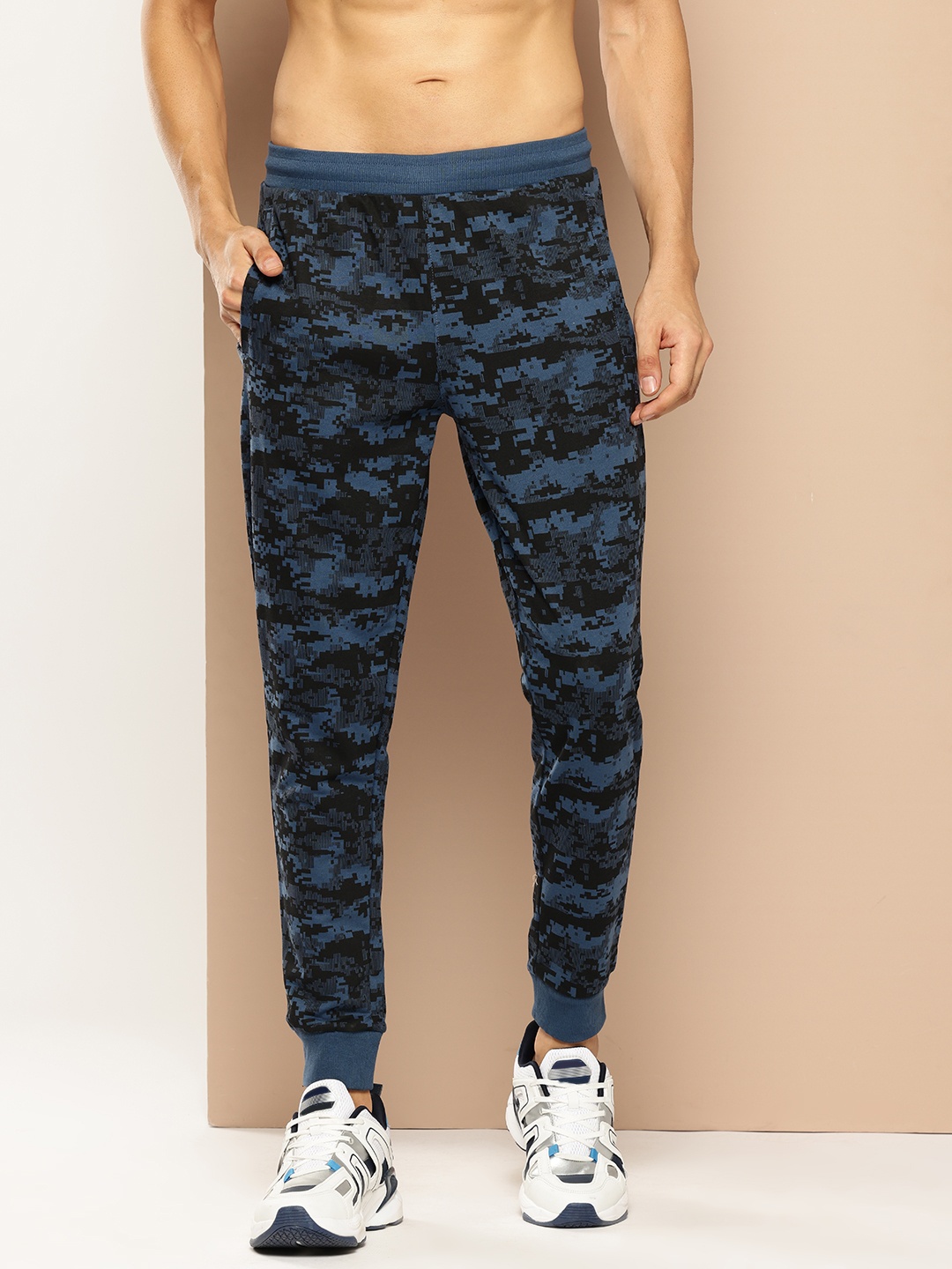 

Alcis Athleisure Men Camouflage Printed Slim-Fit Sports Joggers, Blue