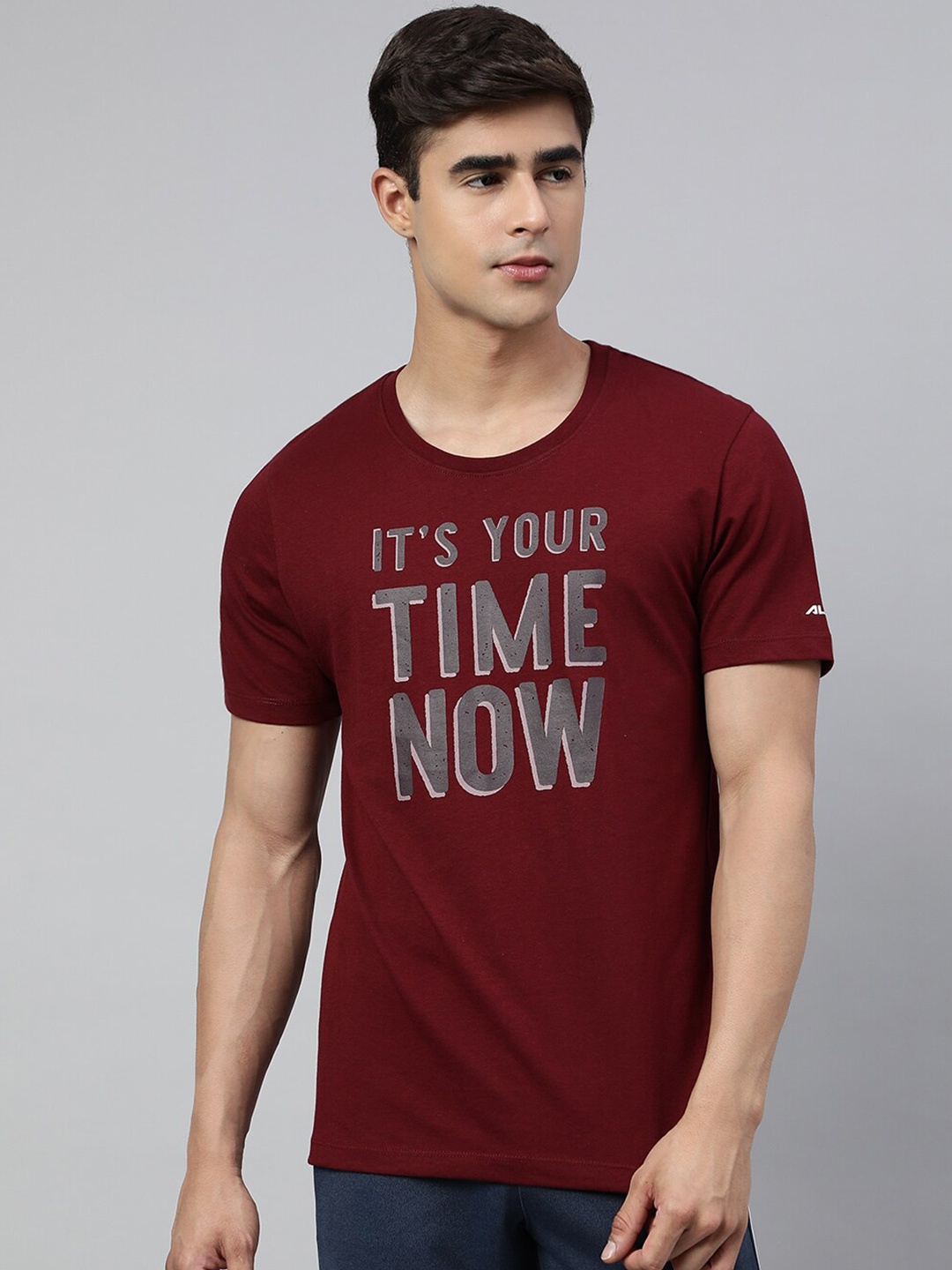 

Alcis Typography Printed Sports T-shirt, Maroon