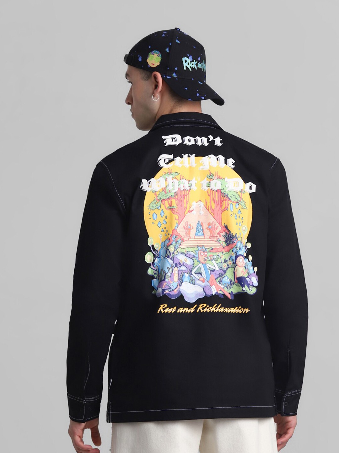 

Jack & Jones Rick & Morty Graphic Printed Casual Shirt, Black