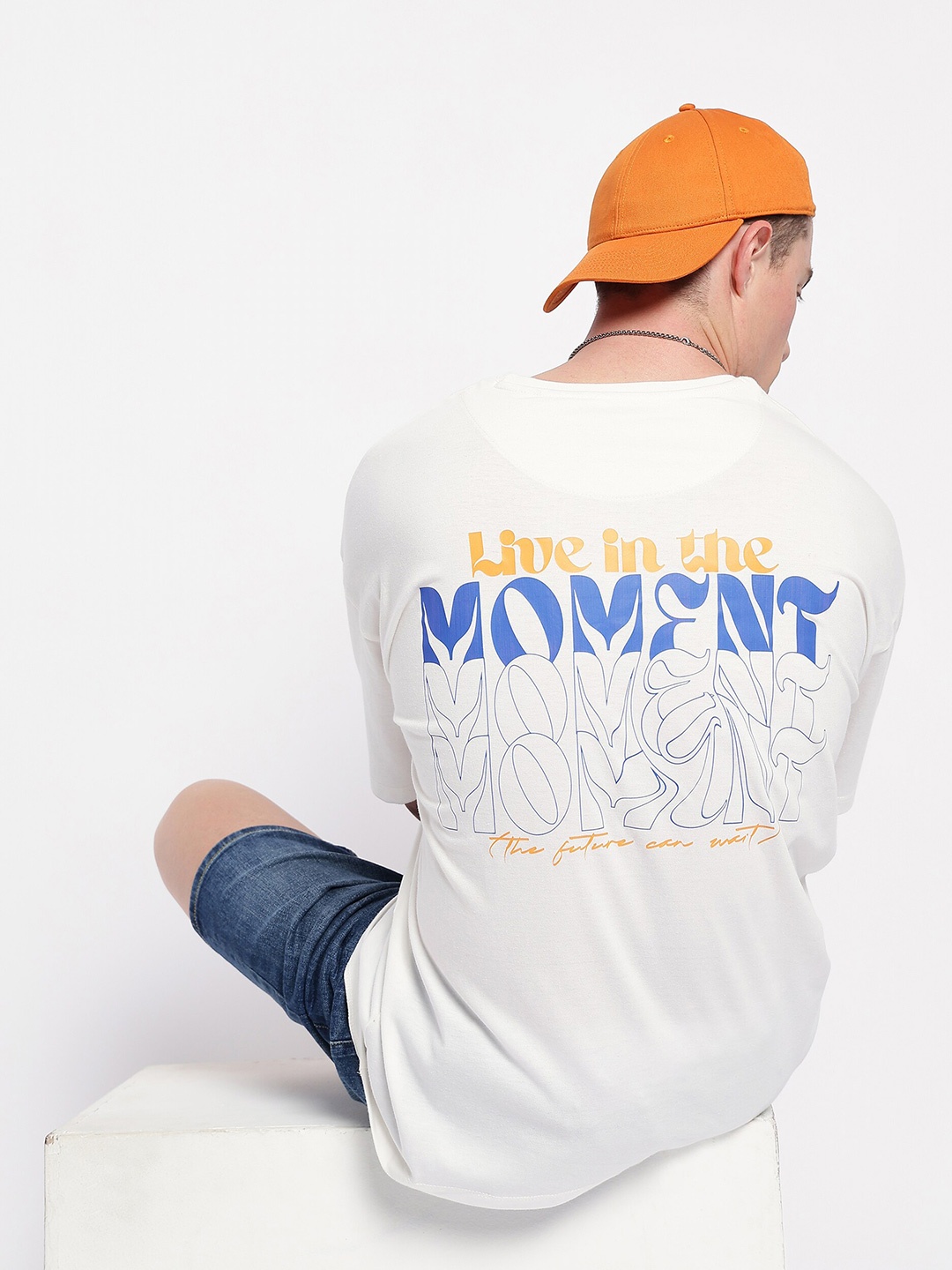 

Mast & Harbour Typography Printed Pure Cotton Oversized T-Shirt, White