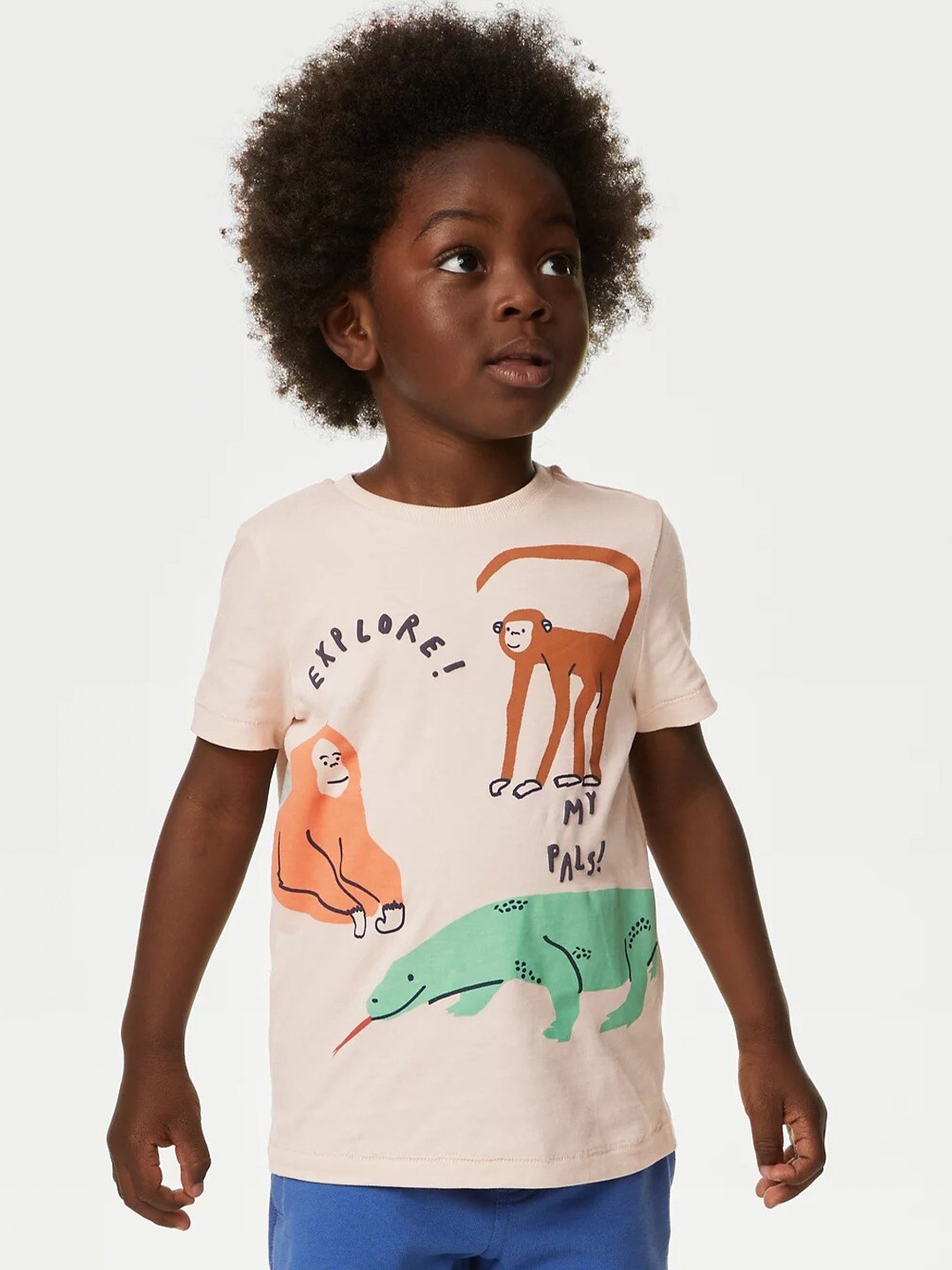 

Marks & Spencer Boys Graphic Printed Pure Cotton T-Shirt, Beige