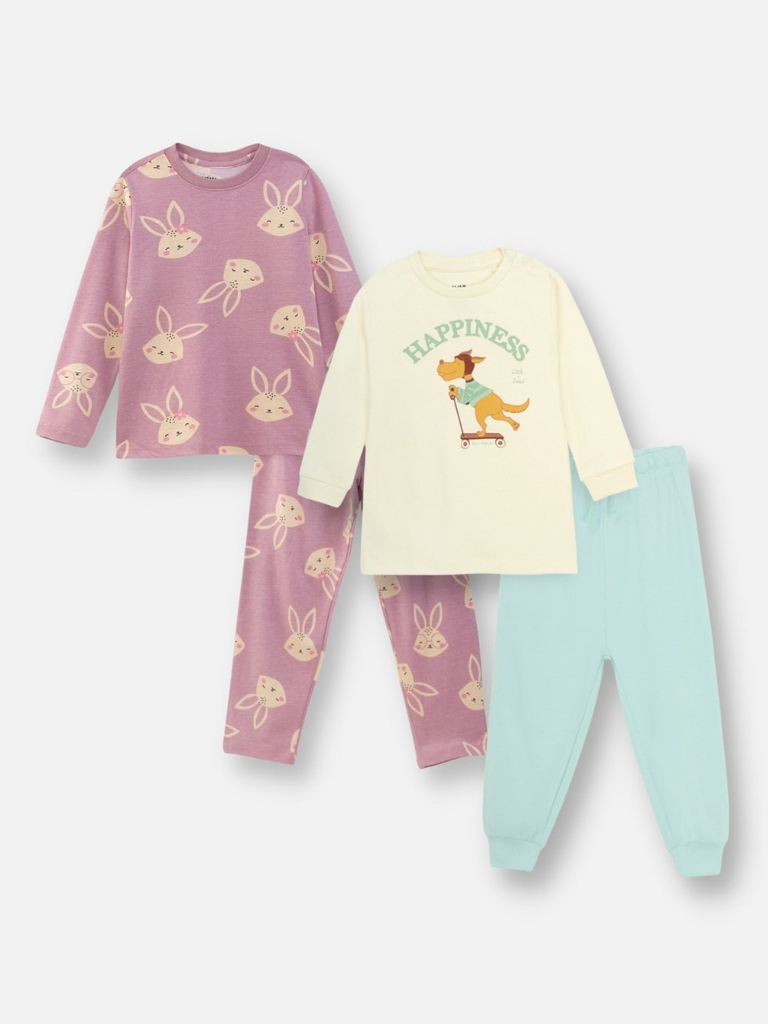 

Nap Chief Infants Pack Of 2 Bugs Bunny Printed Pure Cotton Night Suits, Off white