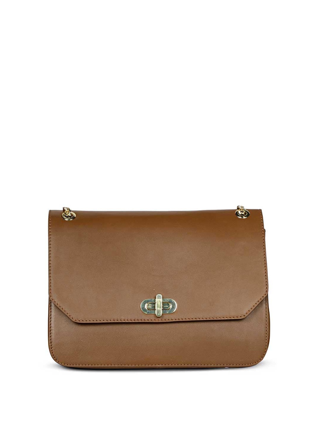 Favore Leather Structured Sling Bag, Tan