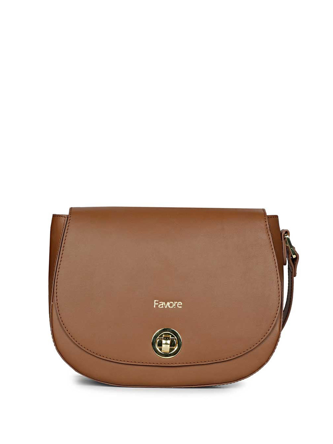

Favore Leather Half Moon Sling Bag, Tan