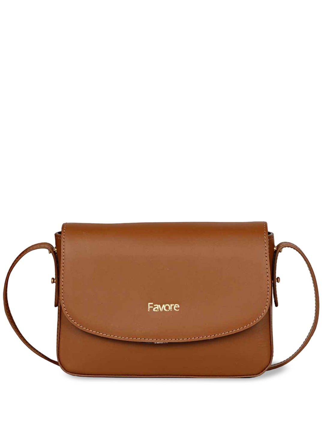 

Favore Leather Structured Sling Bag, Tan