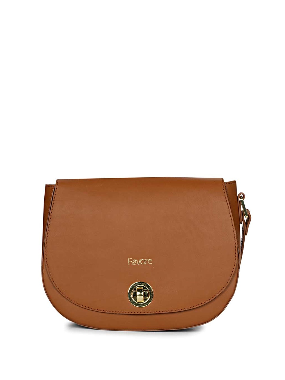 

Favore Leather Half Moon Sling Bag, Tan