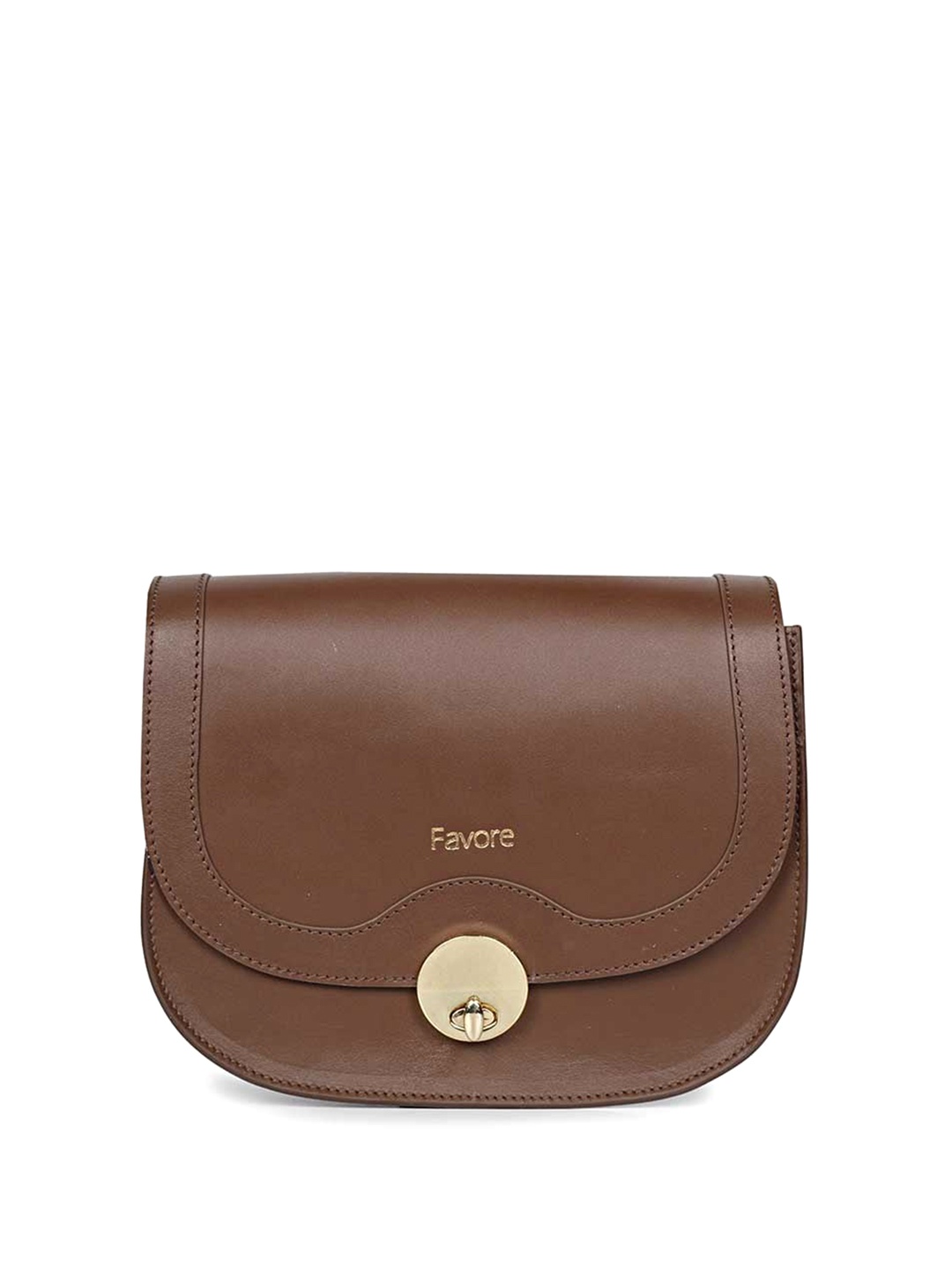 

Favore Leather Half Moon Sling Bag, Brown