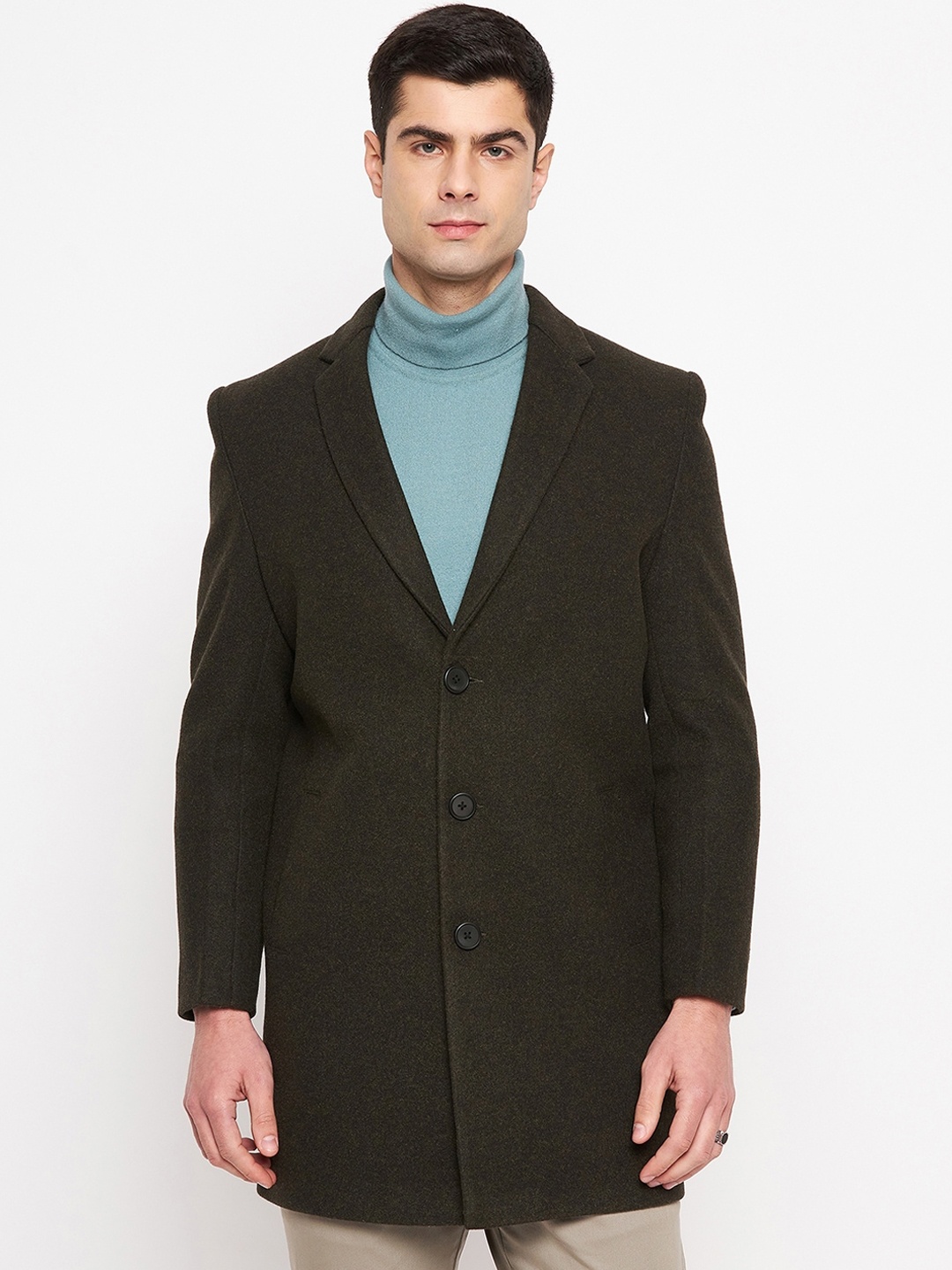 

Duke Woolen Longline Over Coat, Green