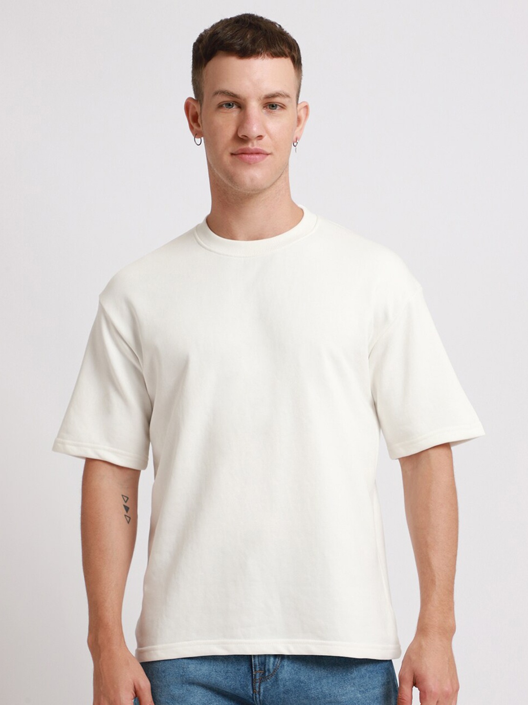 

Banana Club Drop-Shoulder Sleeves Cotton Oversized T-shirt, White