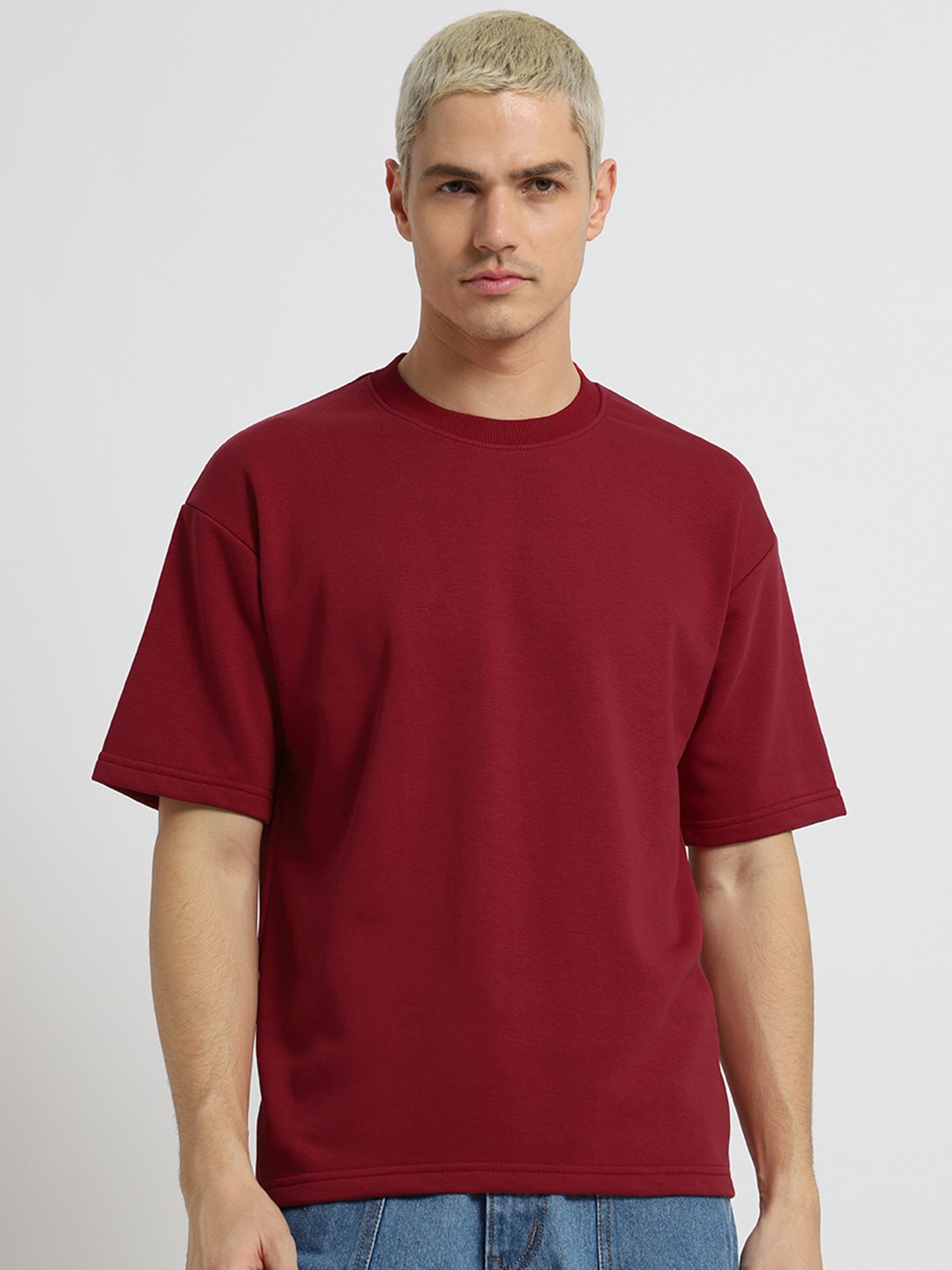 

Banana Club Drop-Shoulder Cotton Oversized T-shirt, Red