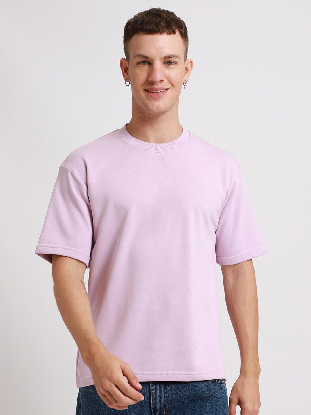 

Banana Club Drop Shoulder Sleeves Cotton Oversized T-shirt, Lavender