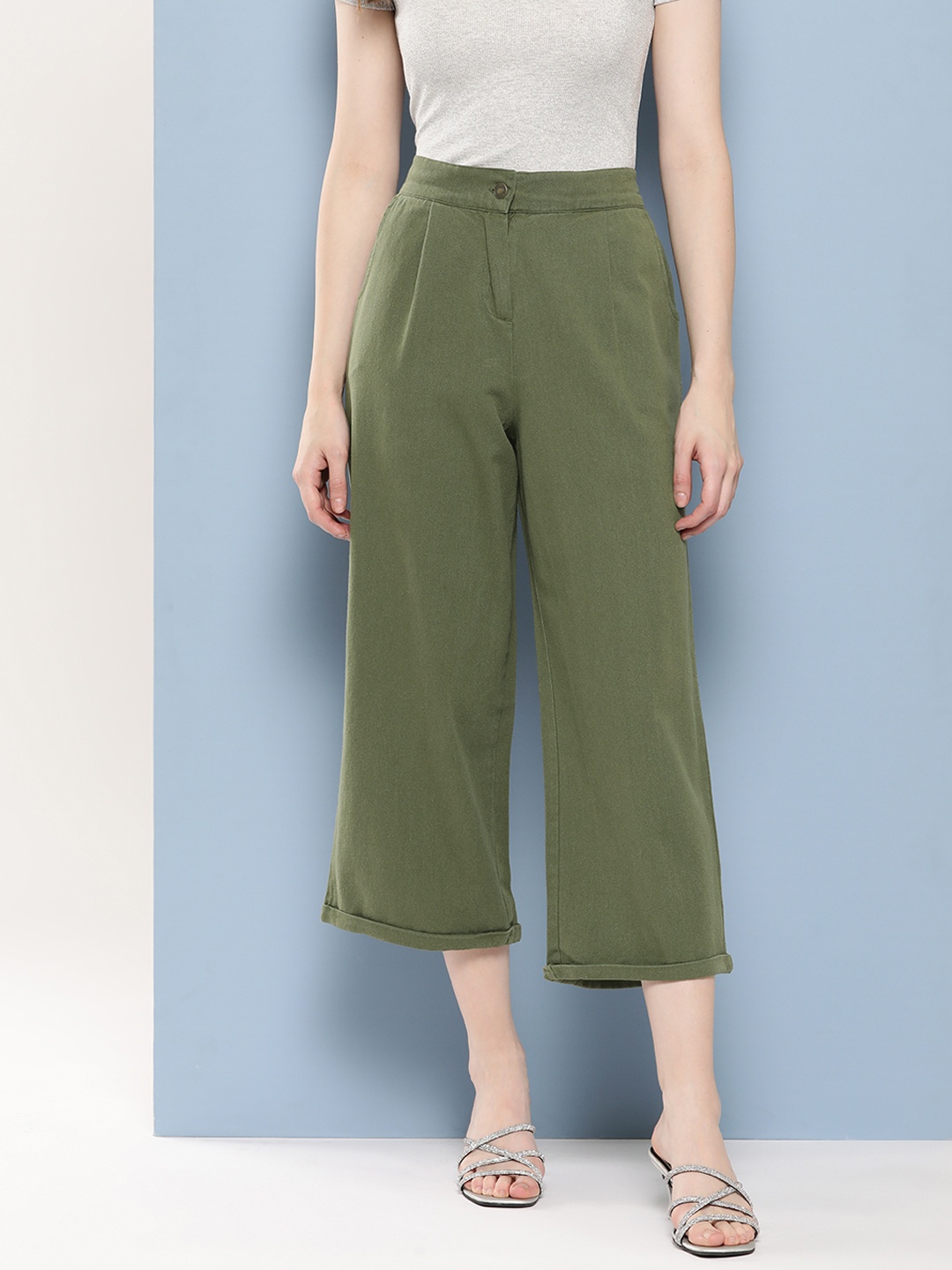 

Aarika Women Comfort Relaxed Fit High-Rise Jeans, Green