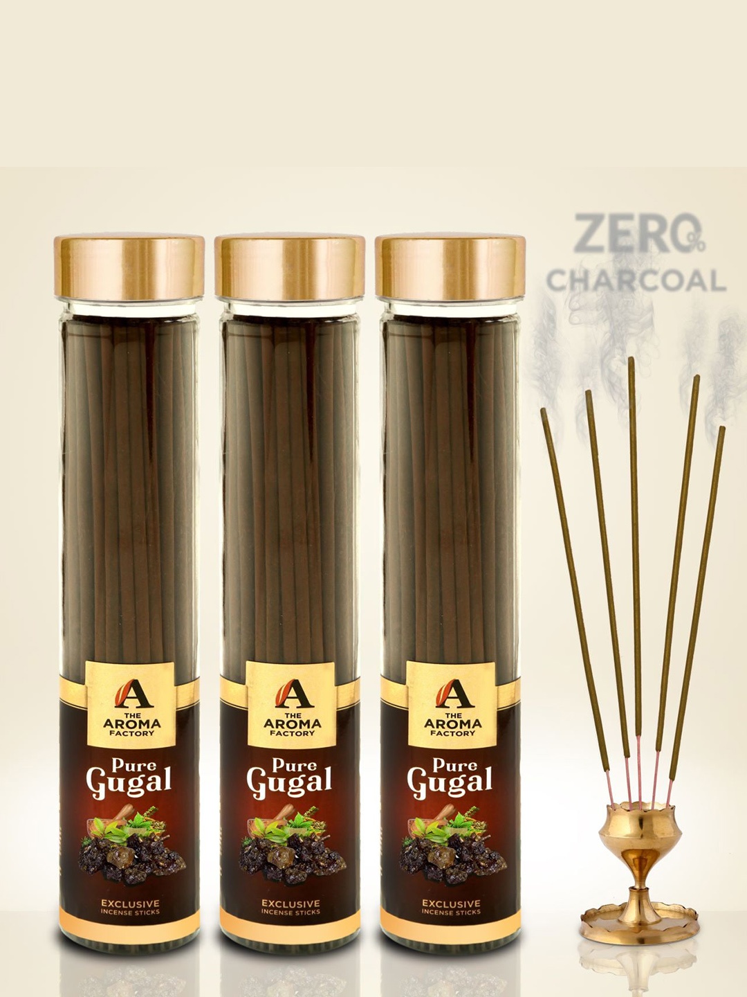 

The Aroma Factory 3-Pcs Pure Gugal Incense Sticks, Brown