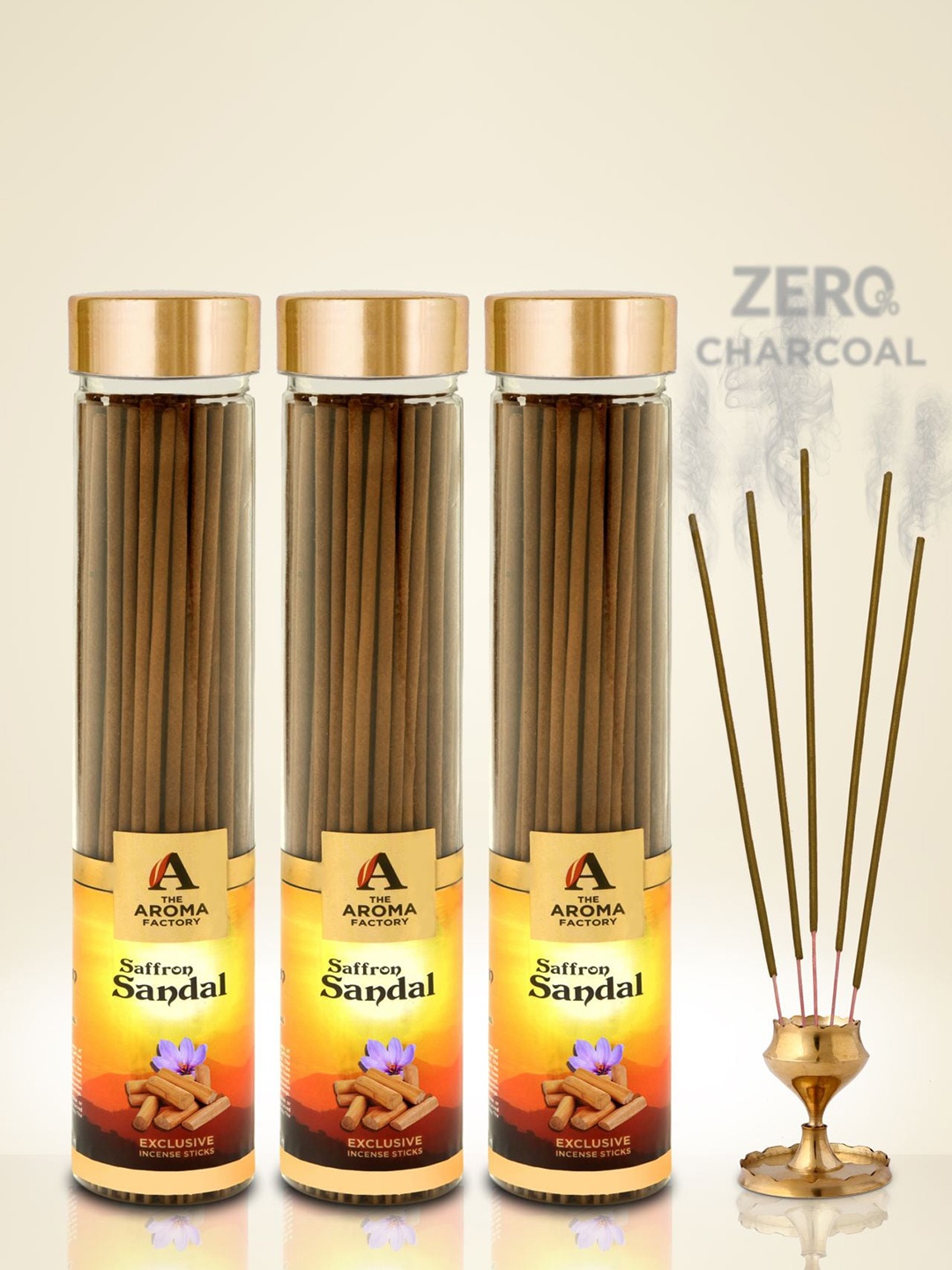 

The Aroma Factory 3-Pcs Brown Kesar Chandan Incense Sticks