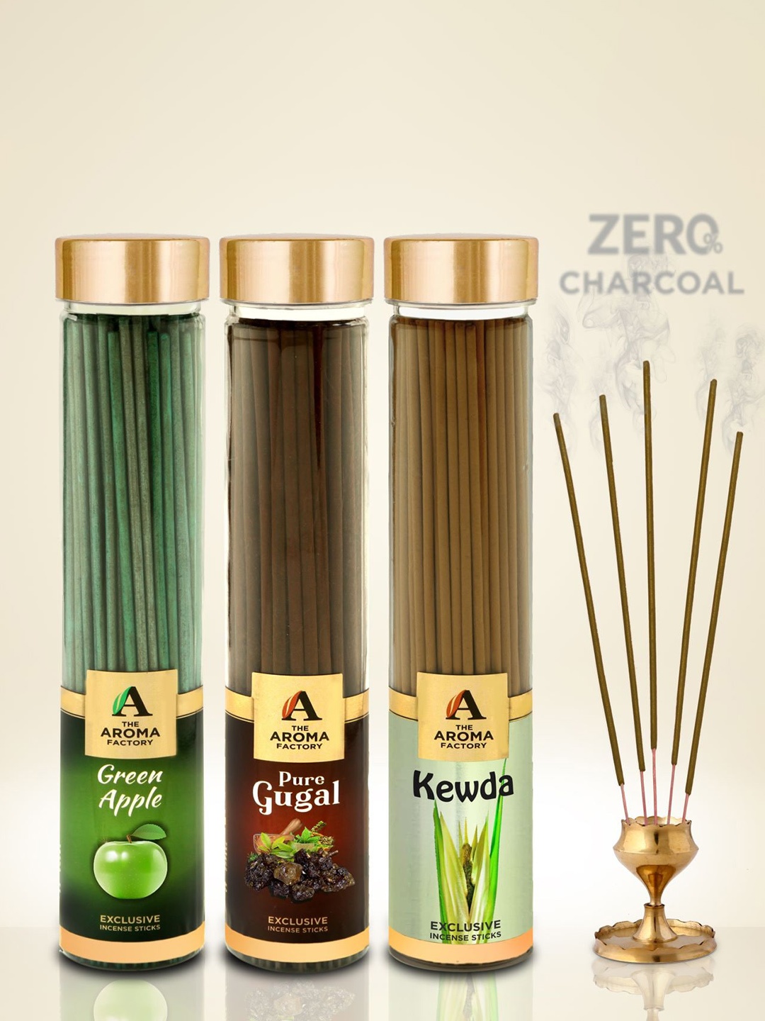 

The Aroma Factory 3 Pieces Green & Brown Wooden Agarbatti