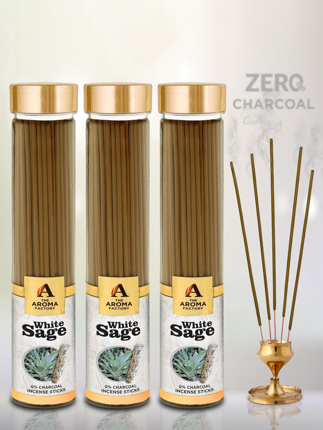 

The Aroma Factory 3 Pieces Brown Wooden Agarbatti
