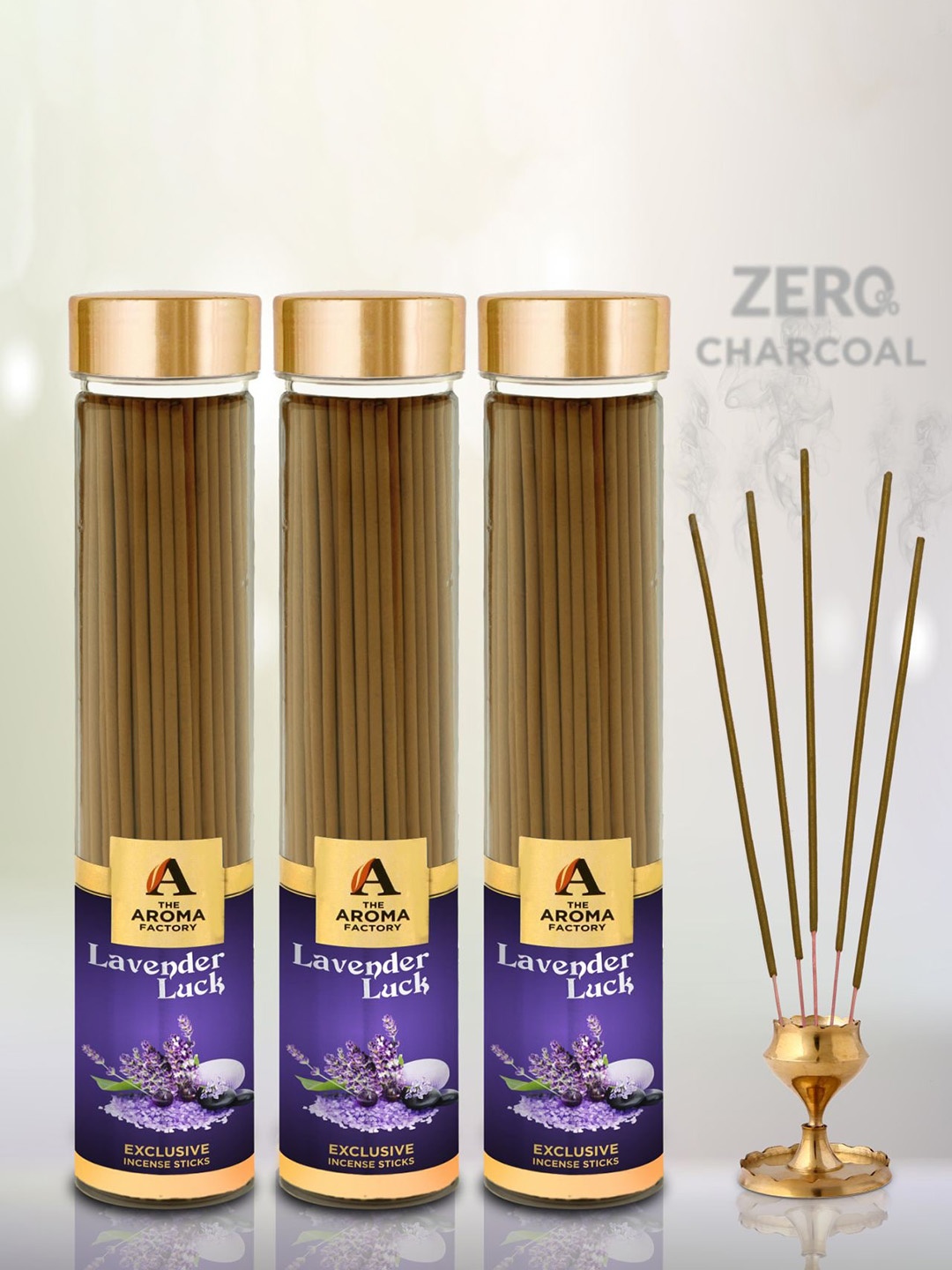 

The Aroma Factory 3 Pieces Brown Wooden Agarbatti