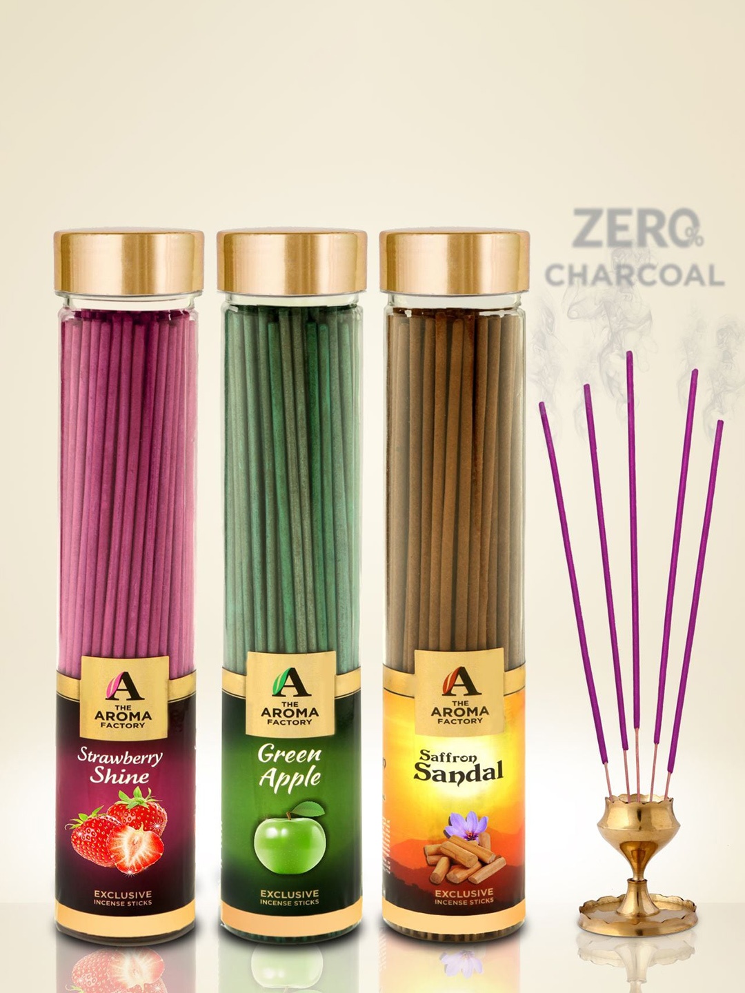 

The Aroma Factory Pink & Green 3 Pieces Wooden Fragrance Incense Sticks