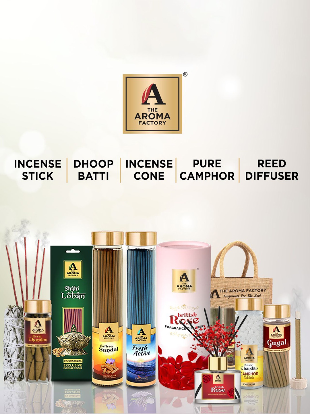 

The Aroma Factory Green 3 Pieces Rose, Sandalwood, Lavender Incense Sticks Agarbattis, Maroon