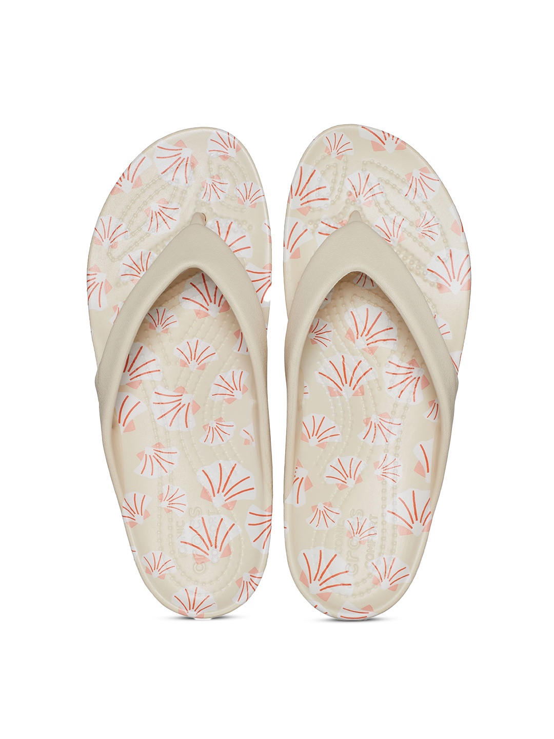 

Crocs Women Printed Croslite Thong Flip-Flops, Beige