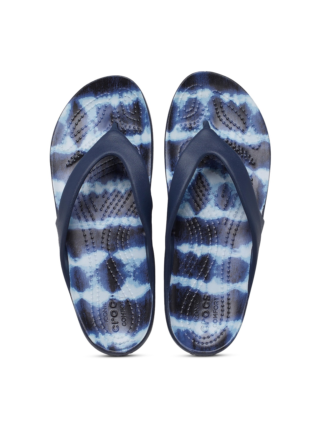 

Crocs Women Printed Croslite Thong Flip-Flops, Navy blue