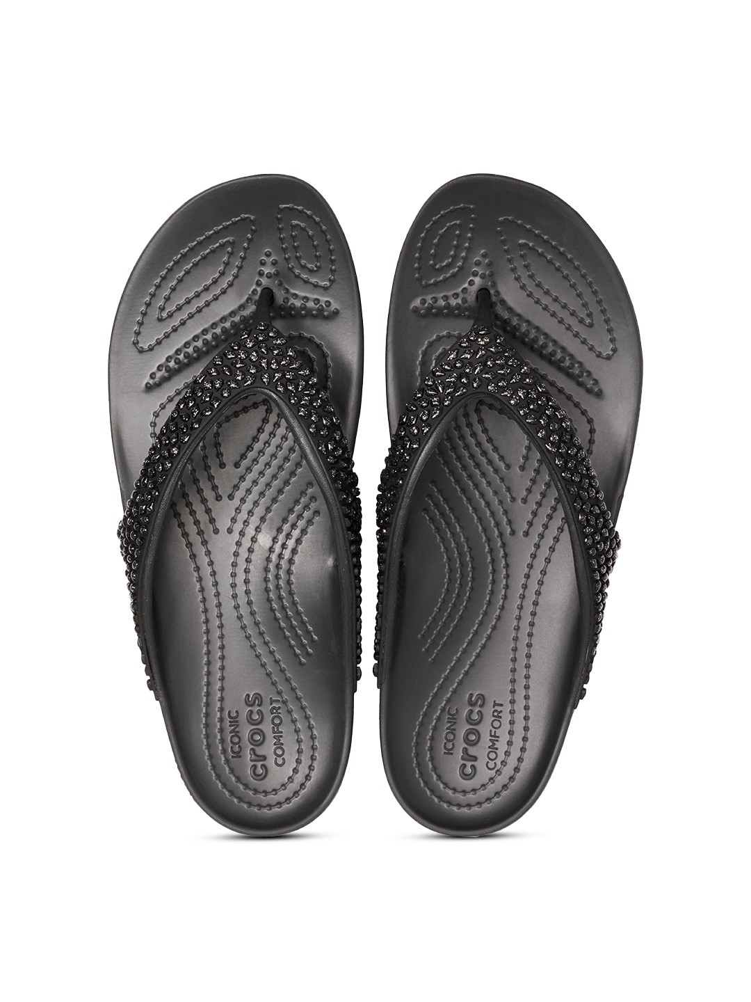 

Crocs Women Croslite Thong Flip-Flops, Black