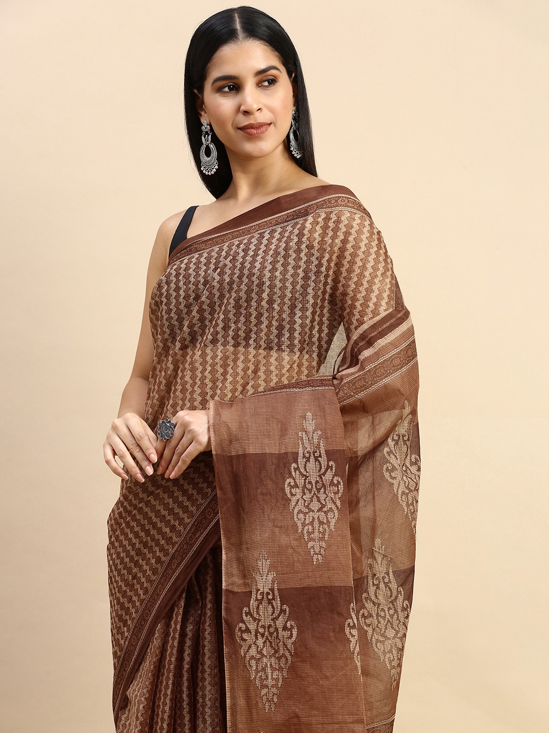 

SHANVIKA Pure Cotton Saree, Brown