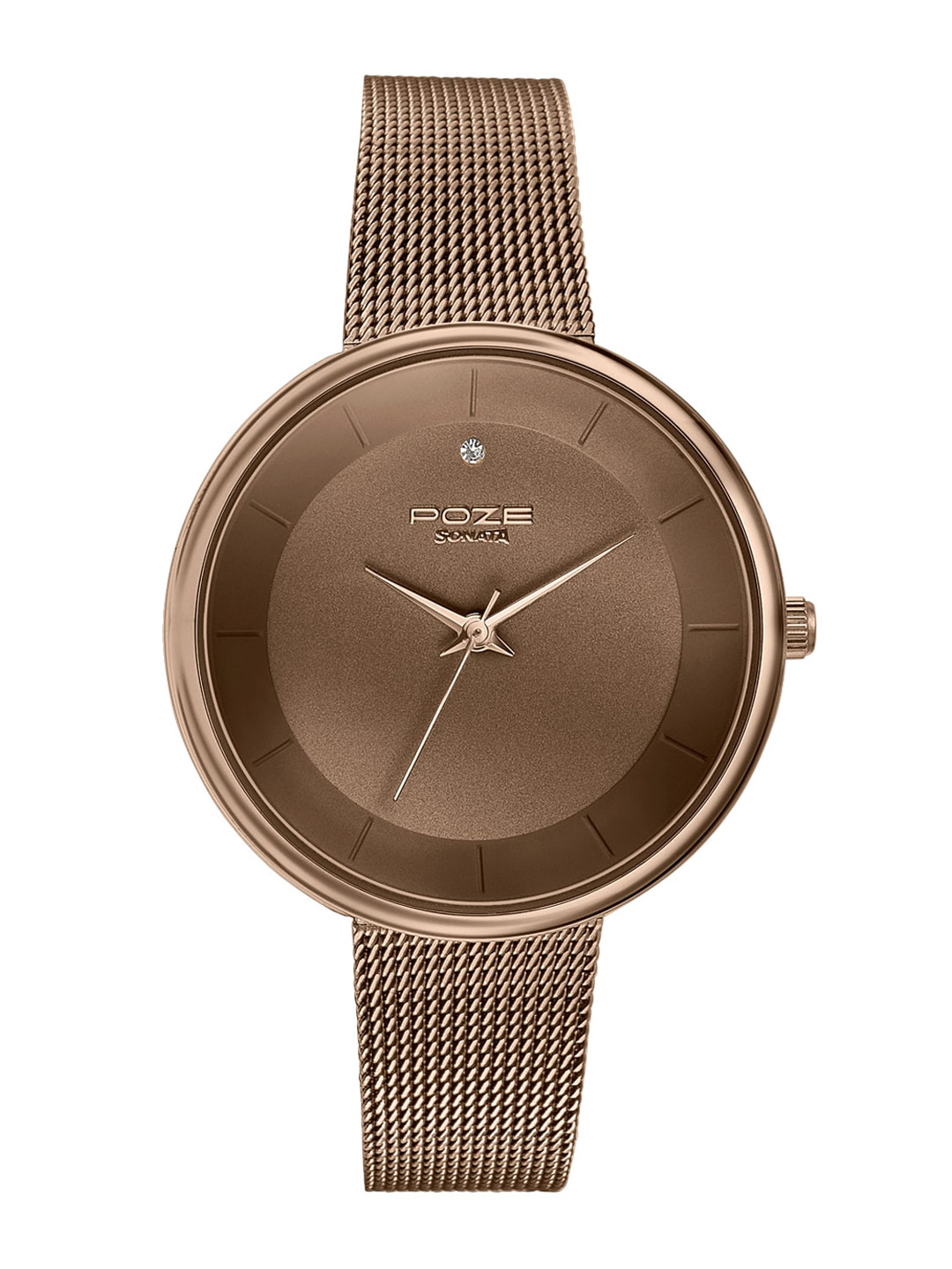 

Sonata Poze Women Bracelet Style Straps Analogue Watch SP80072QM01W, Brown