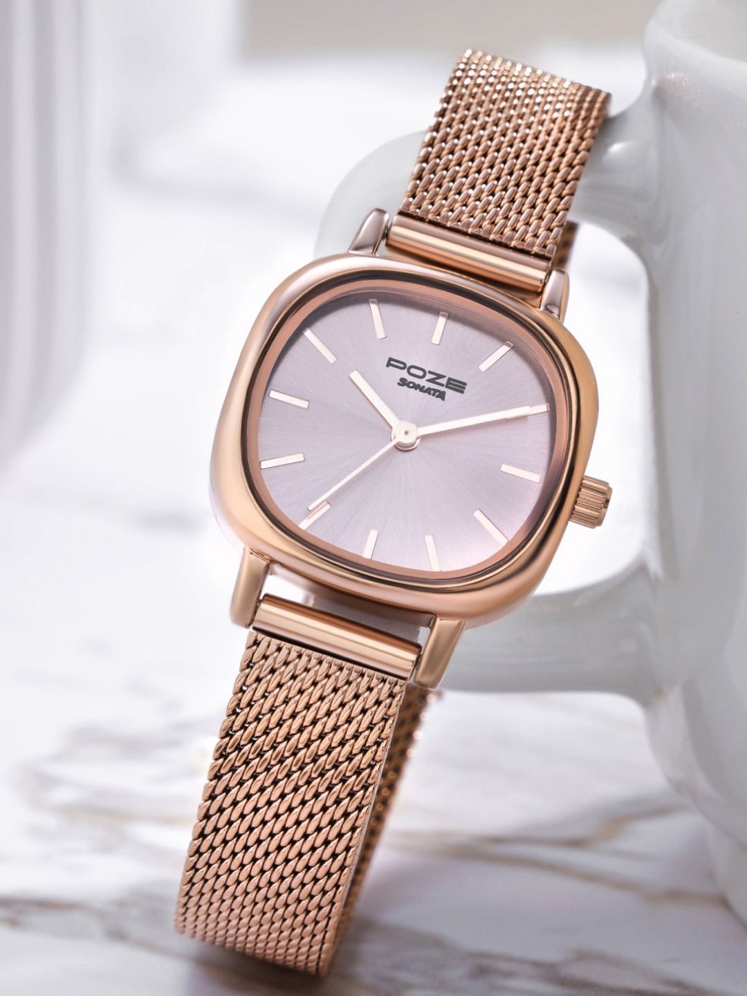 

Sonata Poze Women Bracelet Style Straps Analogue Watch SP80024WM01W, Pink