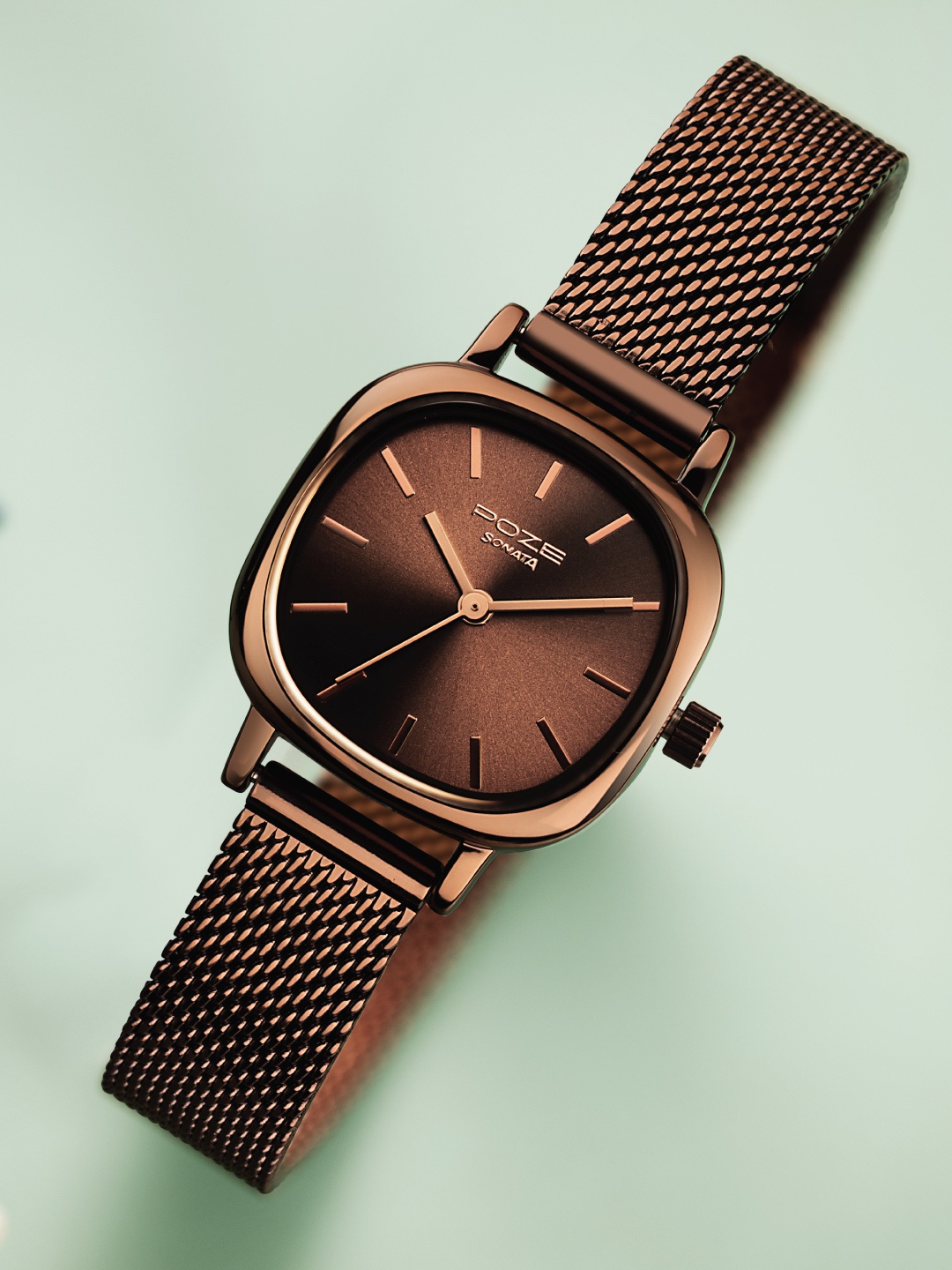

Sonata Poze Women Bracelet Style Straps Analogue Watch SP80024QM02W, Brown