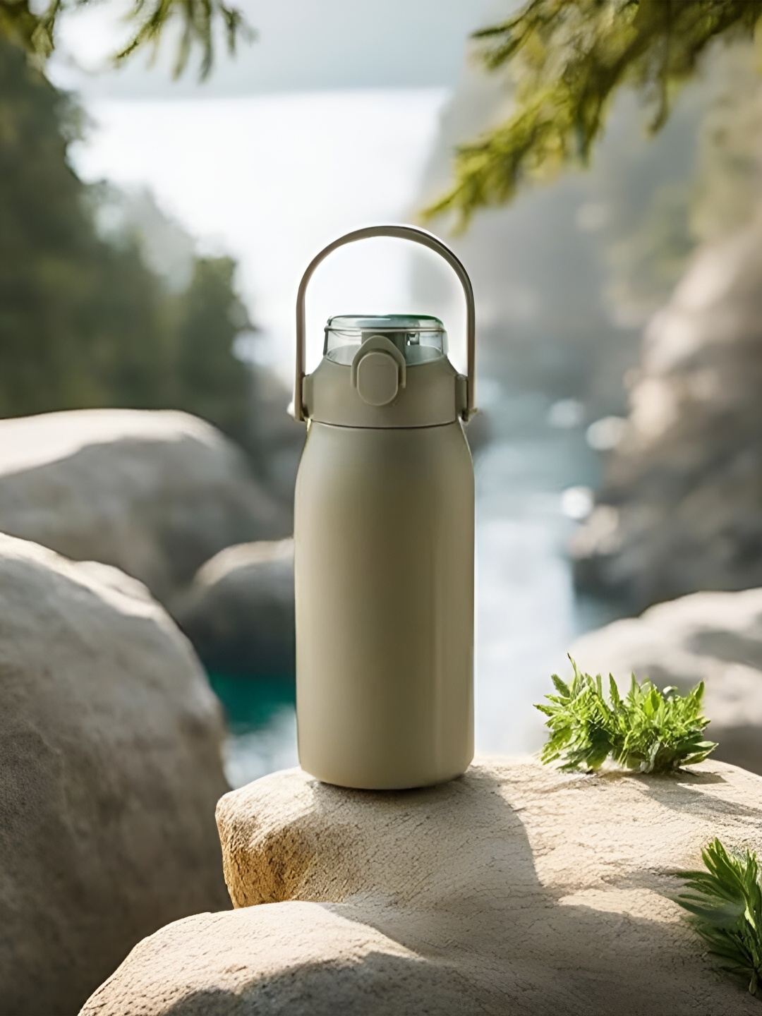 

Kuber Industries Green 3 Pieces Stainless Steel Water Bottles 1 L Each