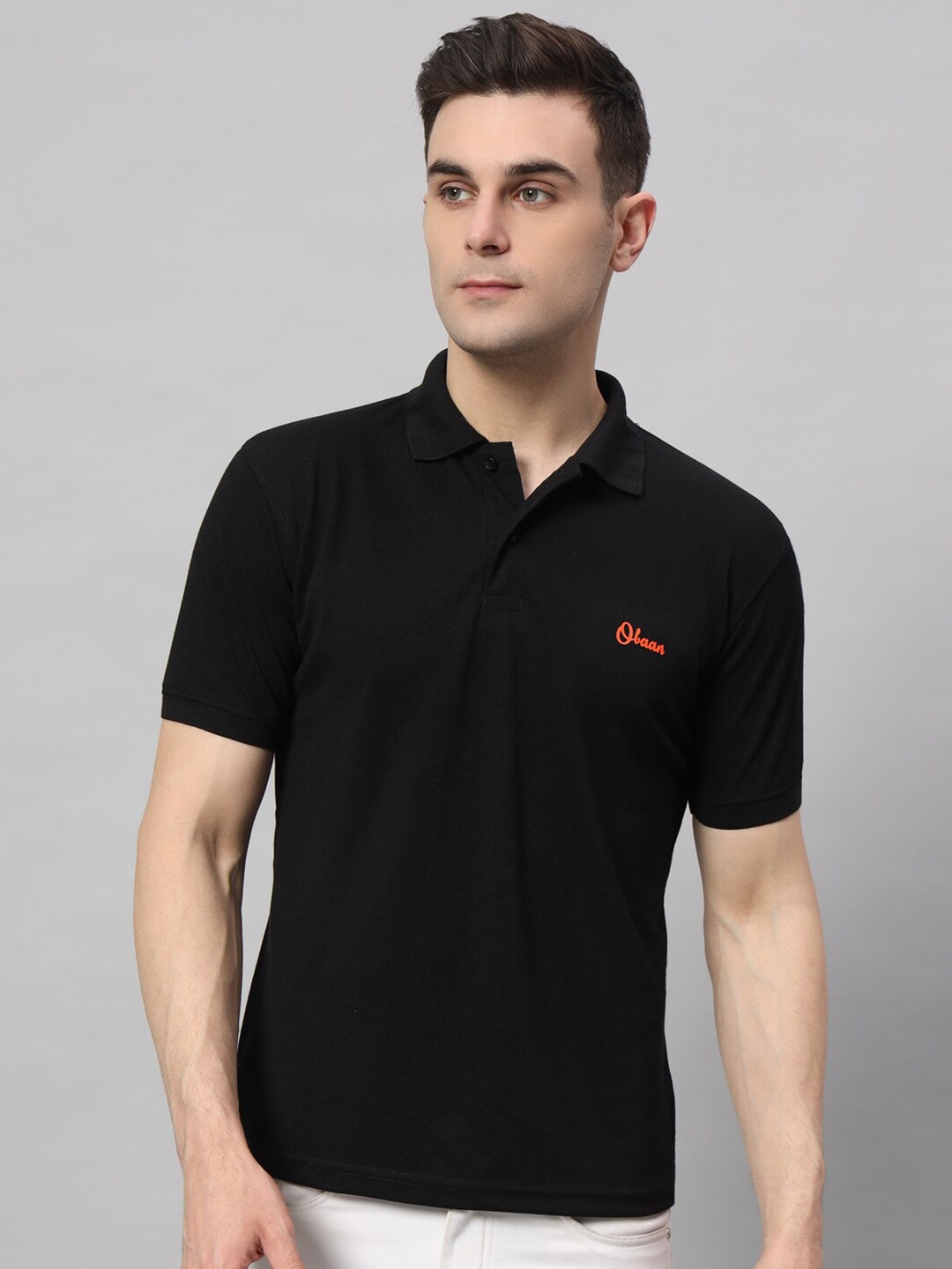 

Obaan Polo Collar T-shirt, Black